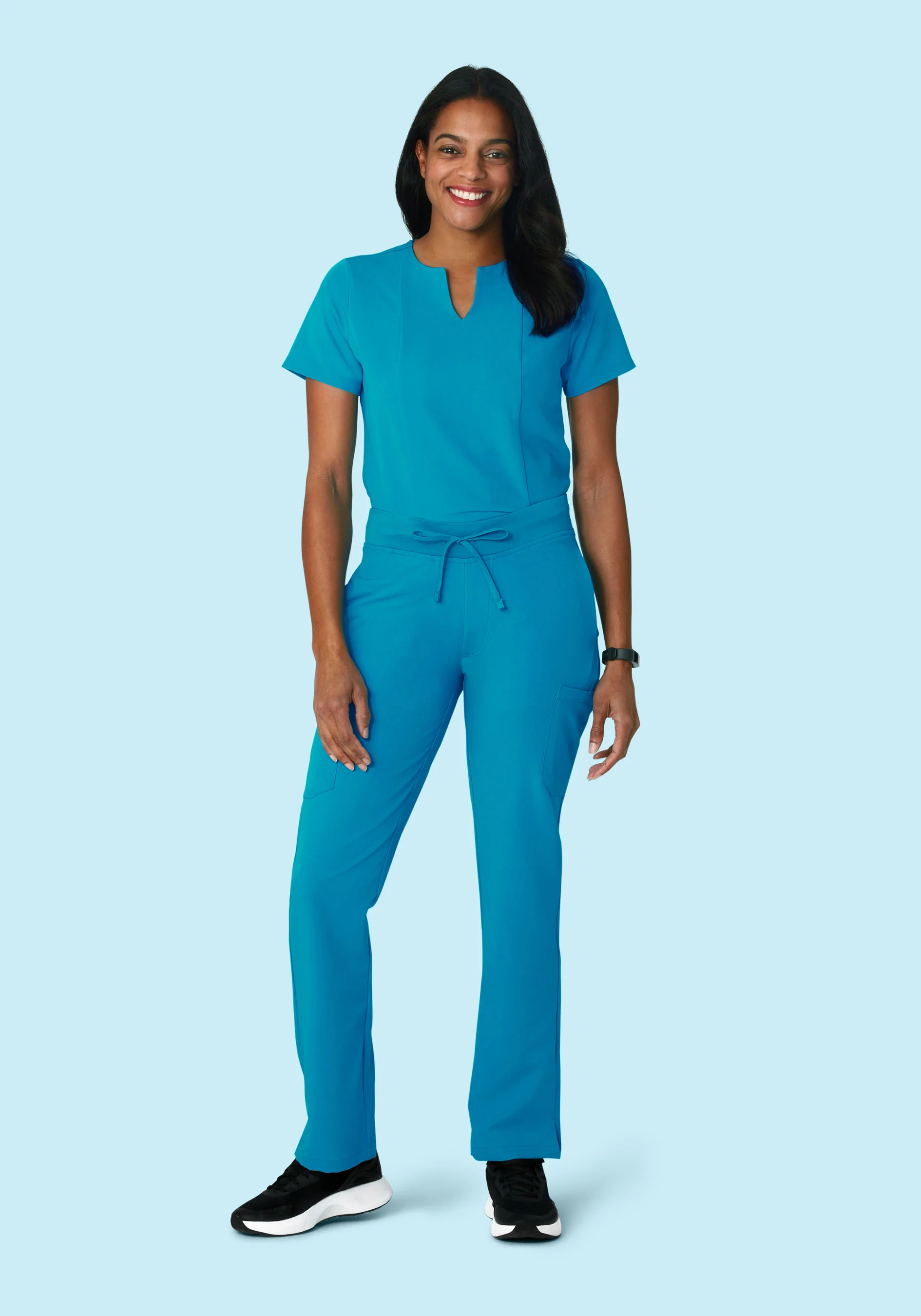 5 Pocket Notch Neck Top Azure - Image 3
