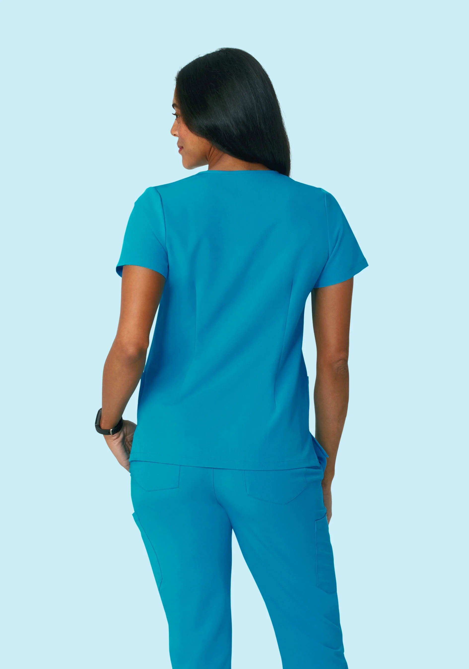 5 Pocket Notch Neck Top Azure - Image 4