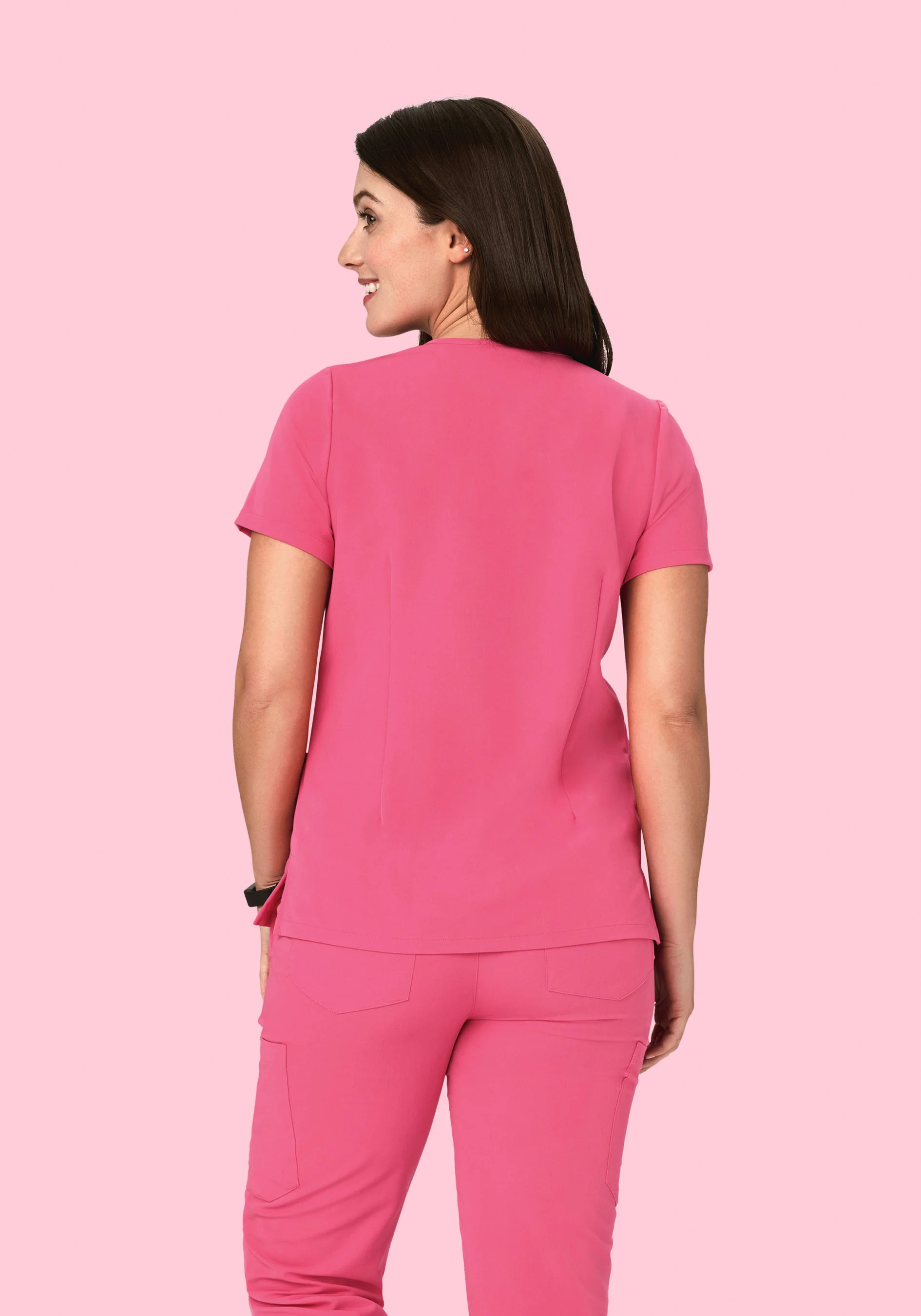 5 Pocket Notch Neck Top Bubblegum - Image 4