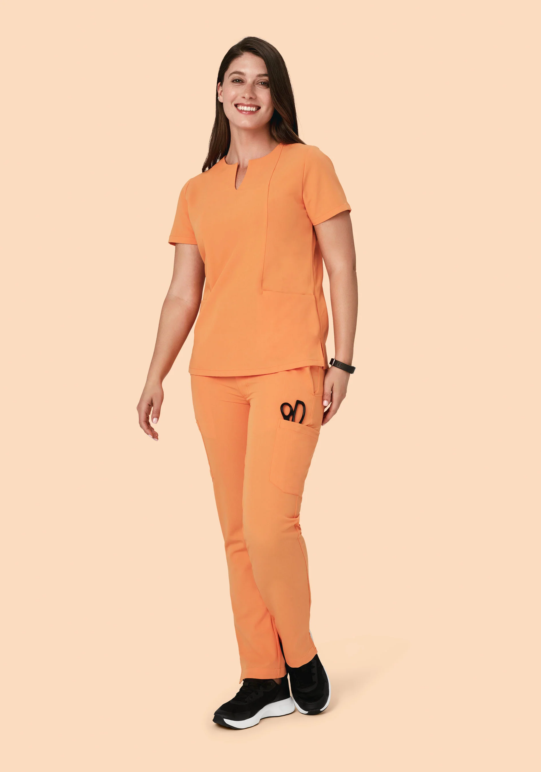 5 Pocket Notch Neck Top Cantaloupe - Image 4
