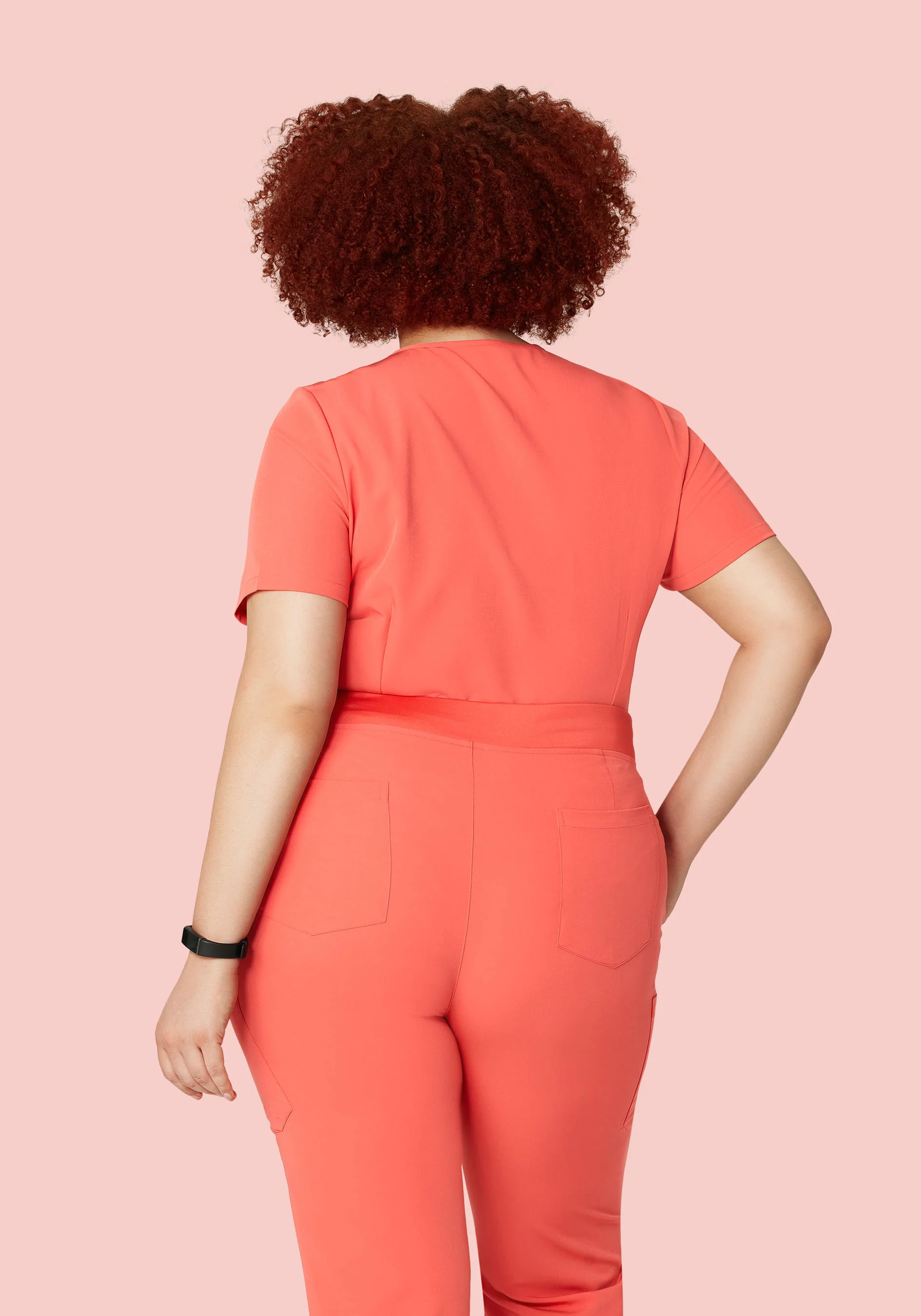 5 Pocket Notch Neck Top Coral - Image 7