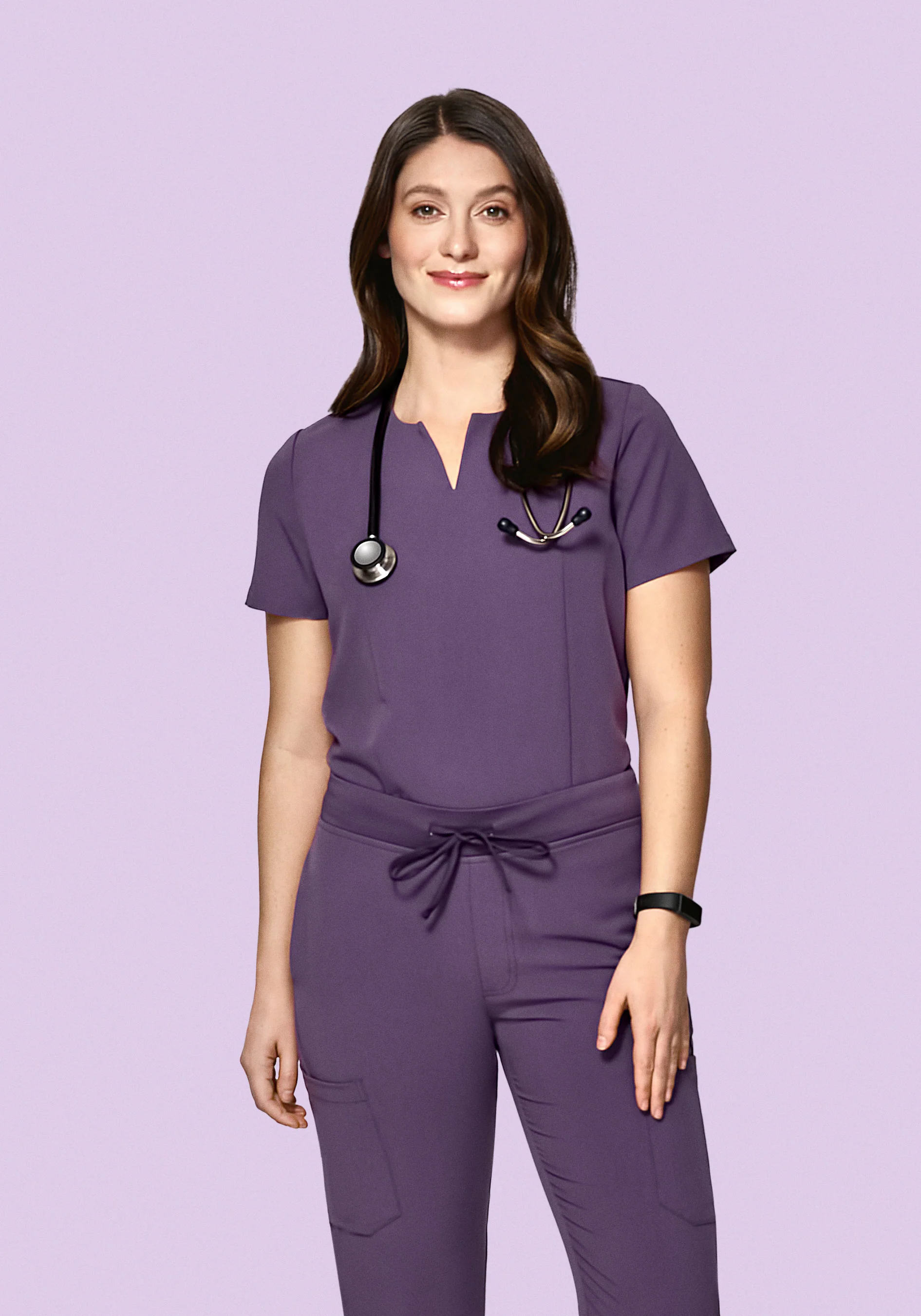 5 Pocket Notch Neck Top Dewberry - Image 2
