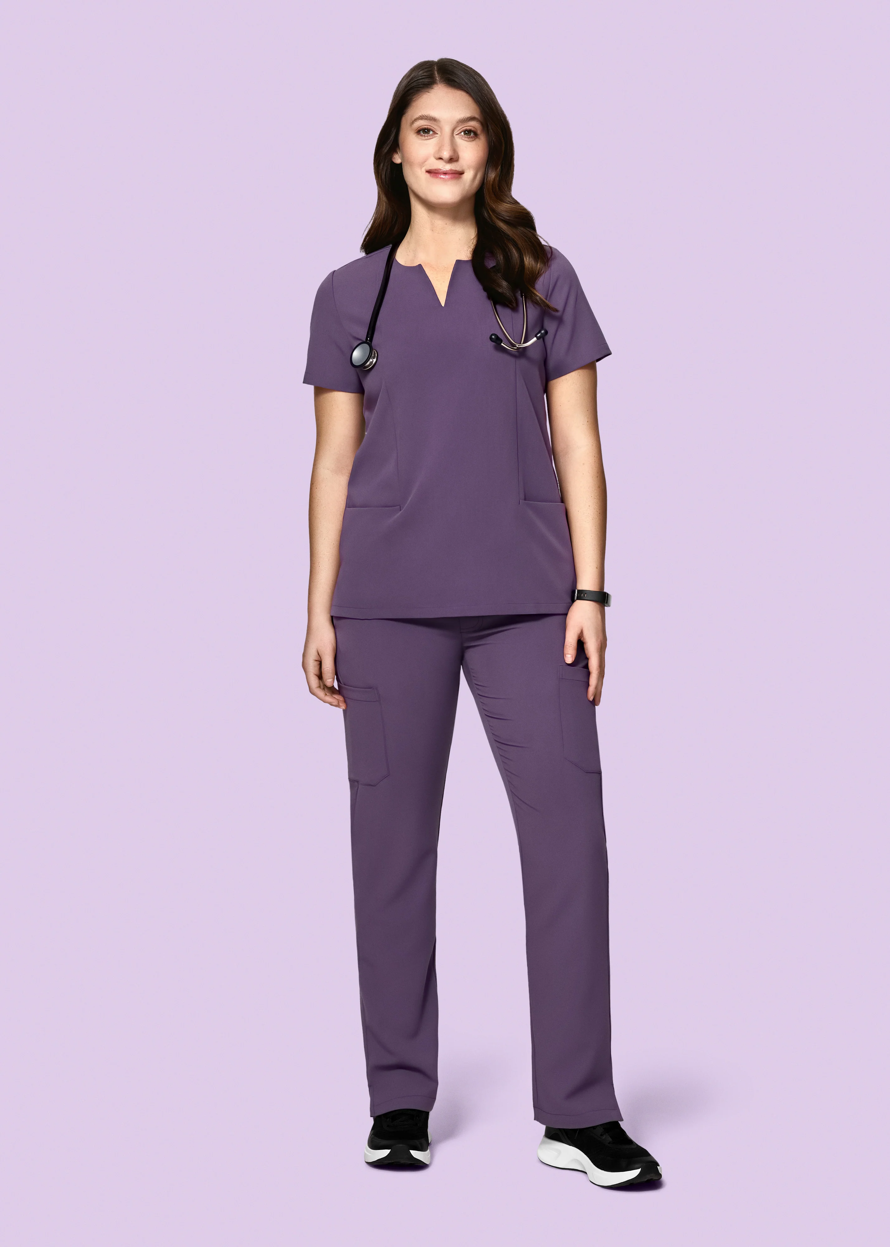 5 Pocket Notch Neck Top Dewberry - Image 3