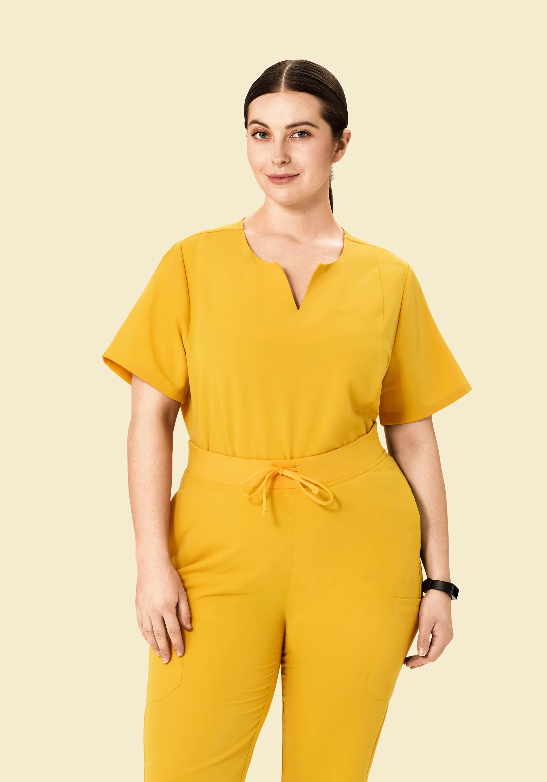 5 Pocket Notch Neck Top Dijon - Image 6