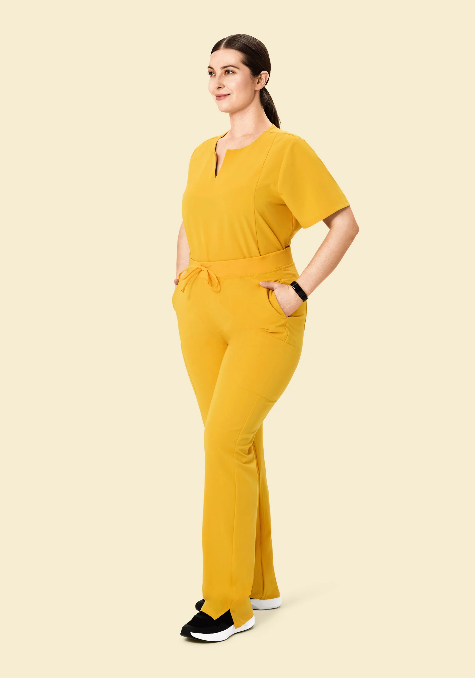 5 Pocket Notch Neck Top Dijon - Image 7
