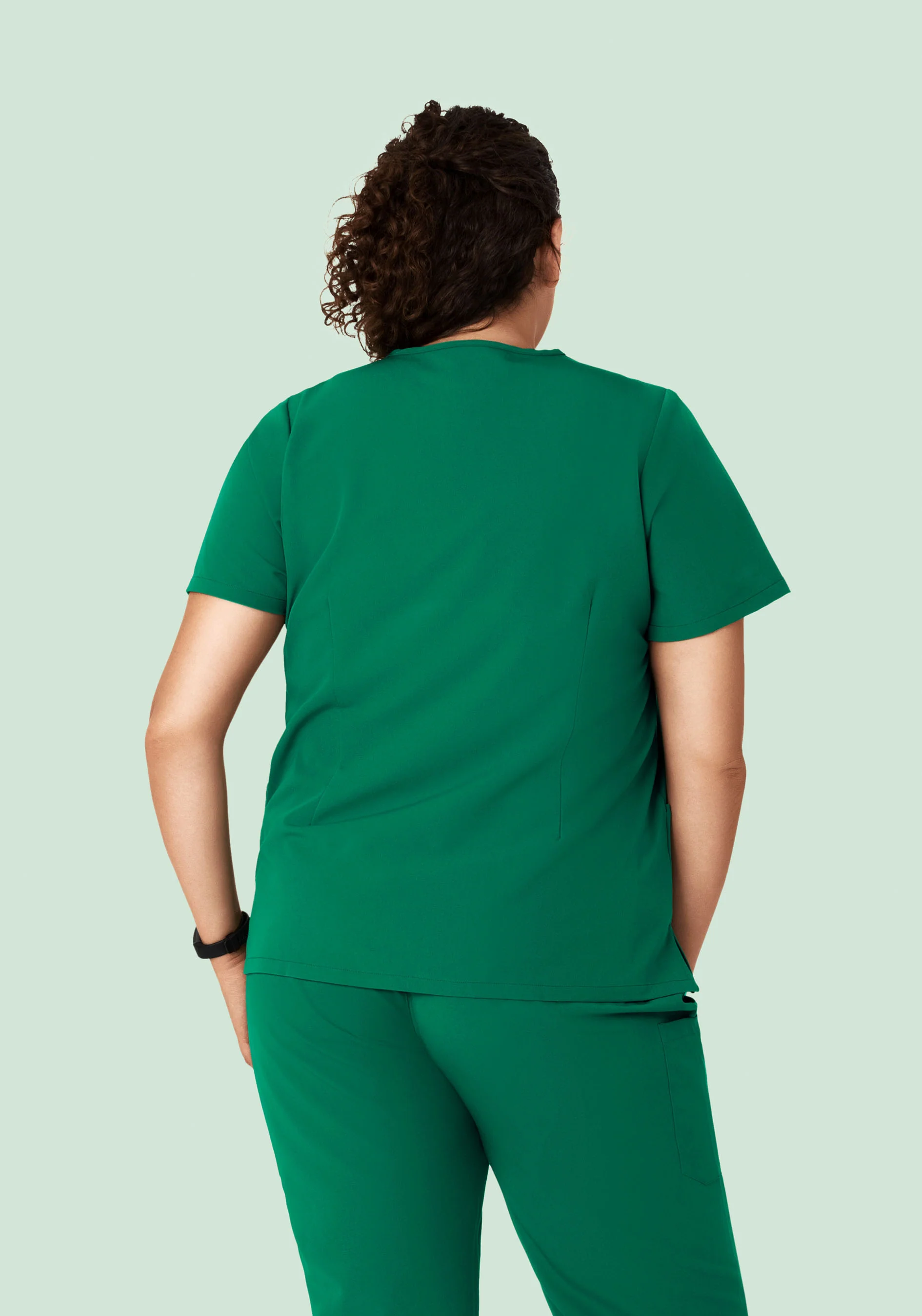 5 Pocket Notch Neck Top Envy Green - Image 8