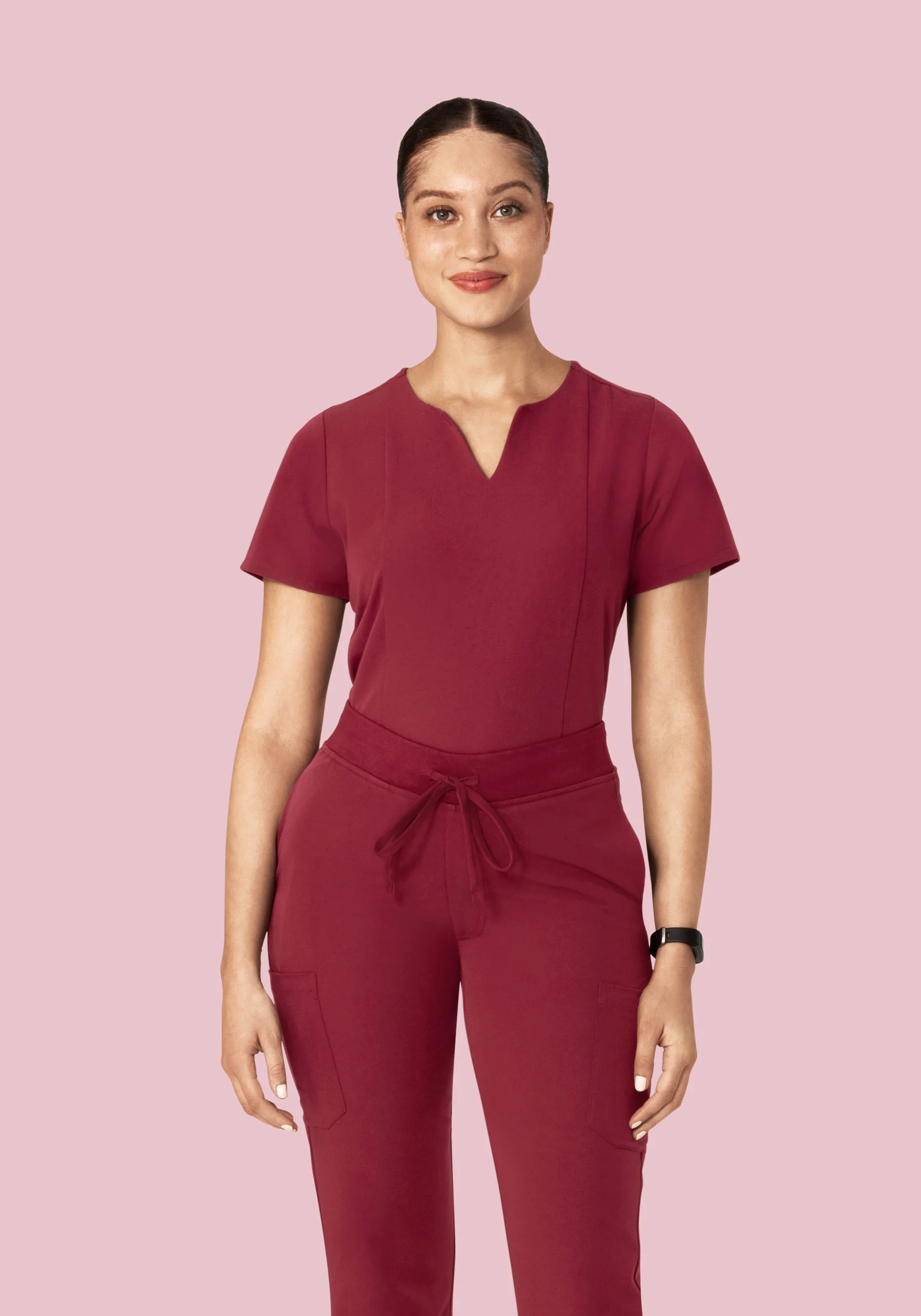 5 Pocket Notch Neck Top Garnet - Image 2