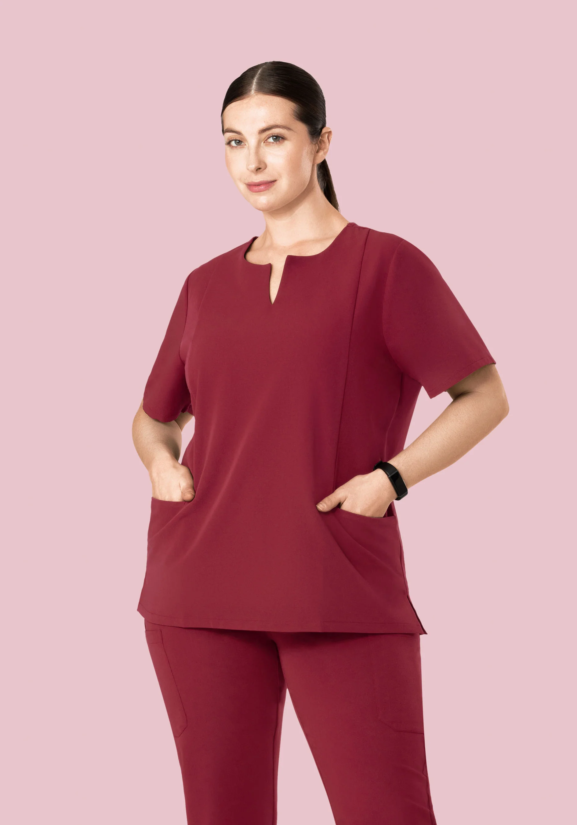 5 Pocket Notch Neck Top Garnet - Image 5