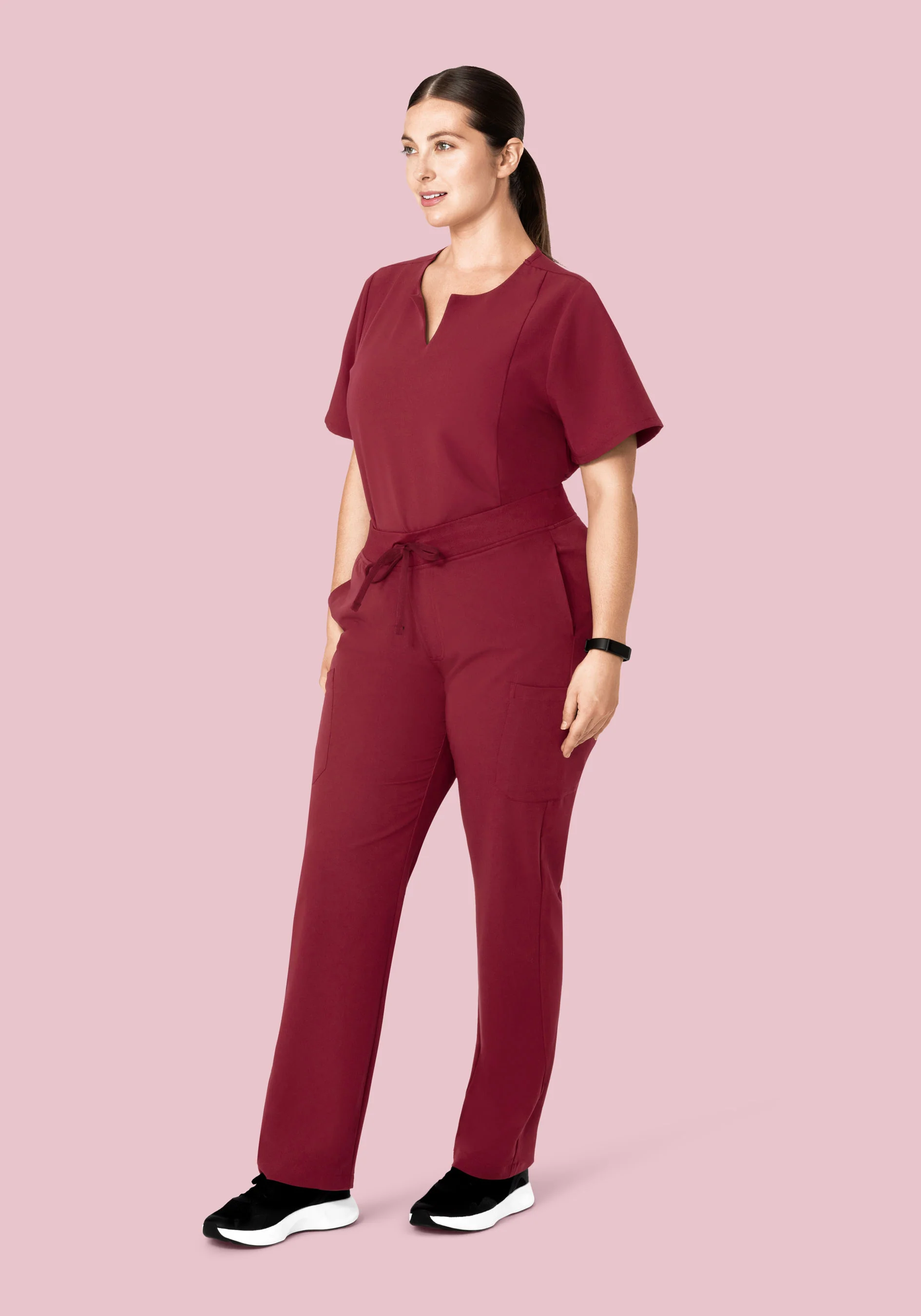 5 Pocket Notch Neck Top Garnet - Image 7