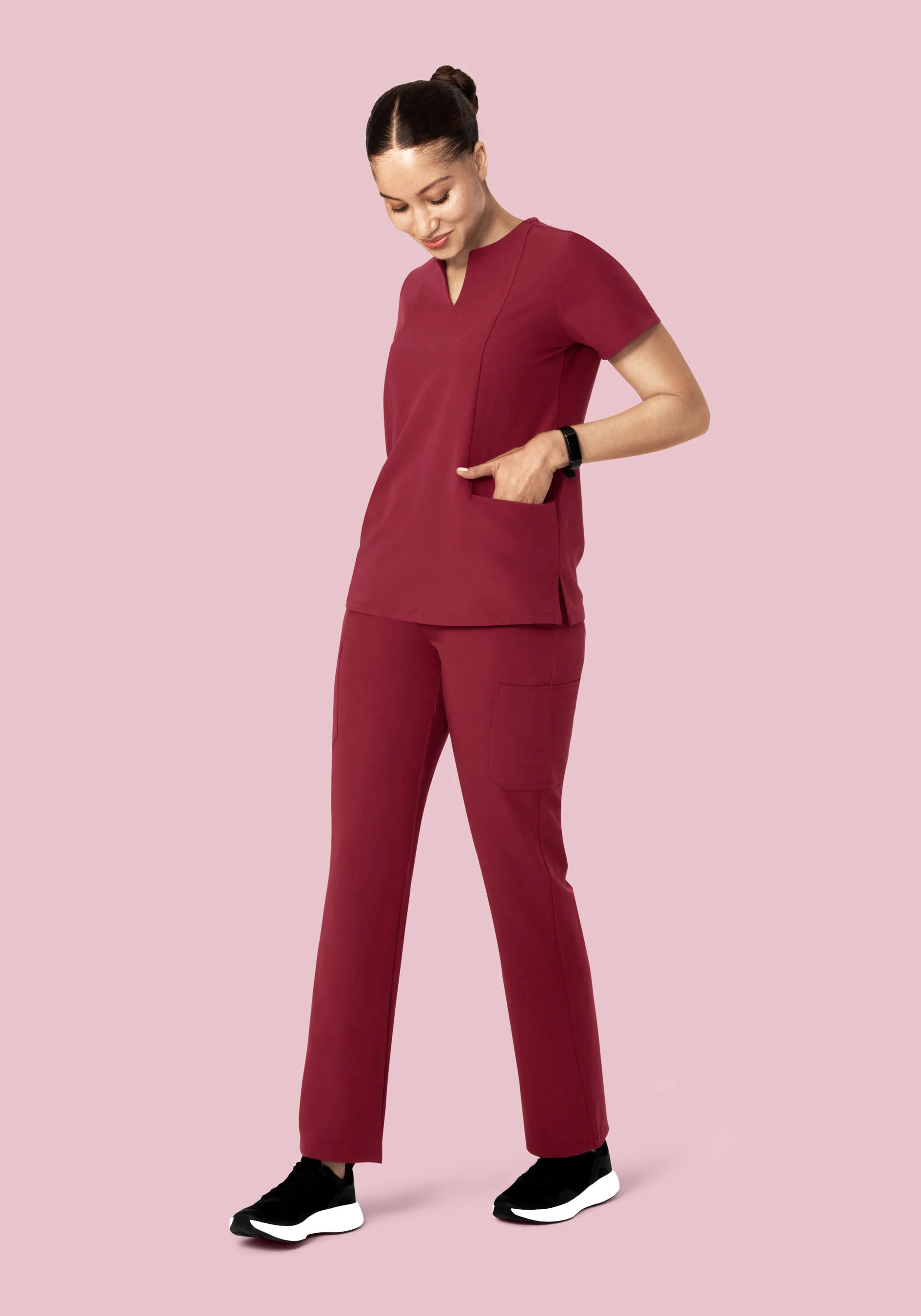 5 Pocket Notch Neck Top Garnet - Image 9