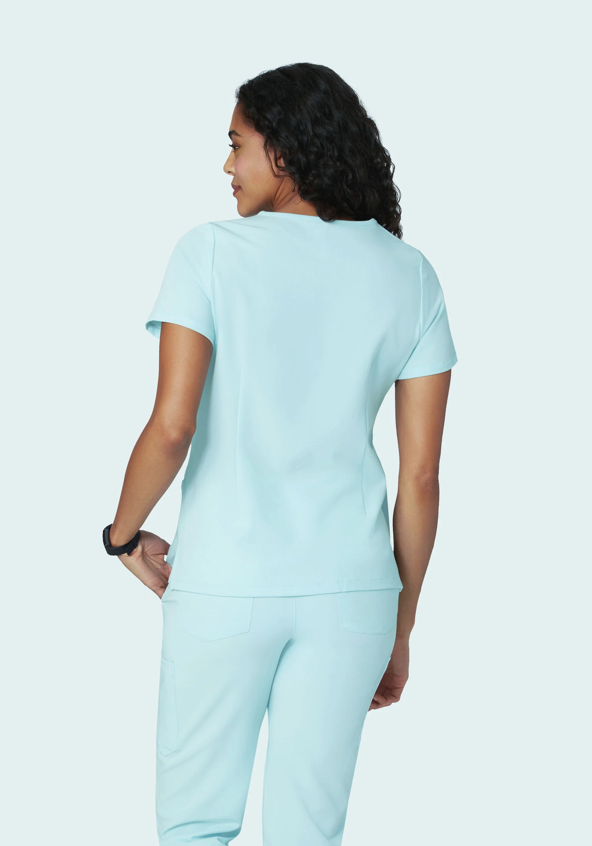 5 Pocket Notch Neck Top Glacier - Image 4