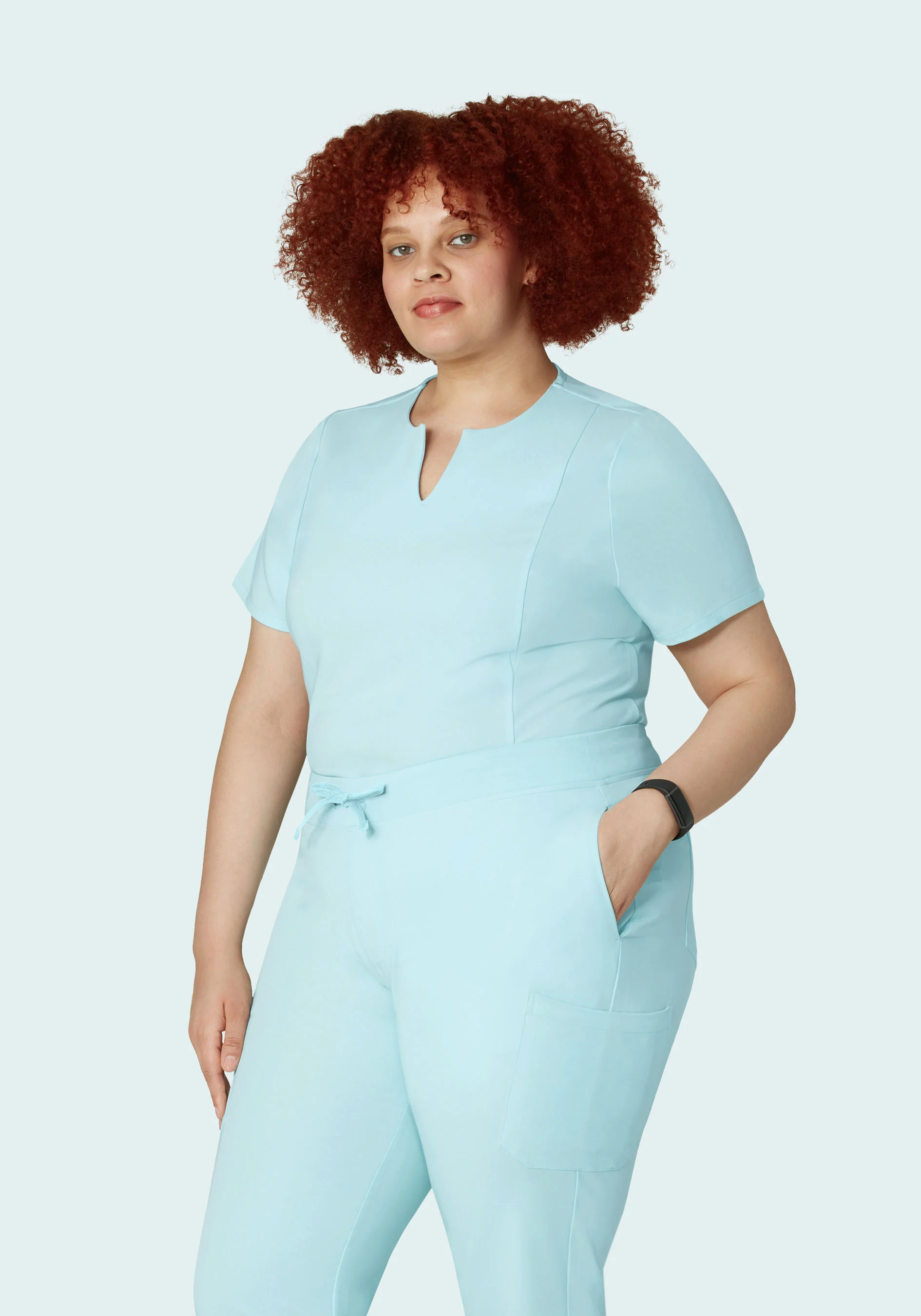 5 Pocket Notch Neck Top Glacier - Image 6