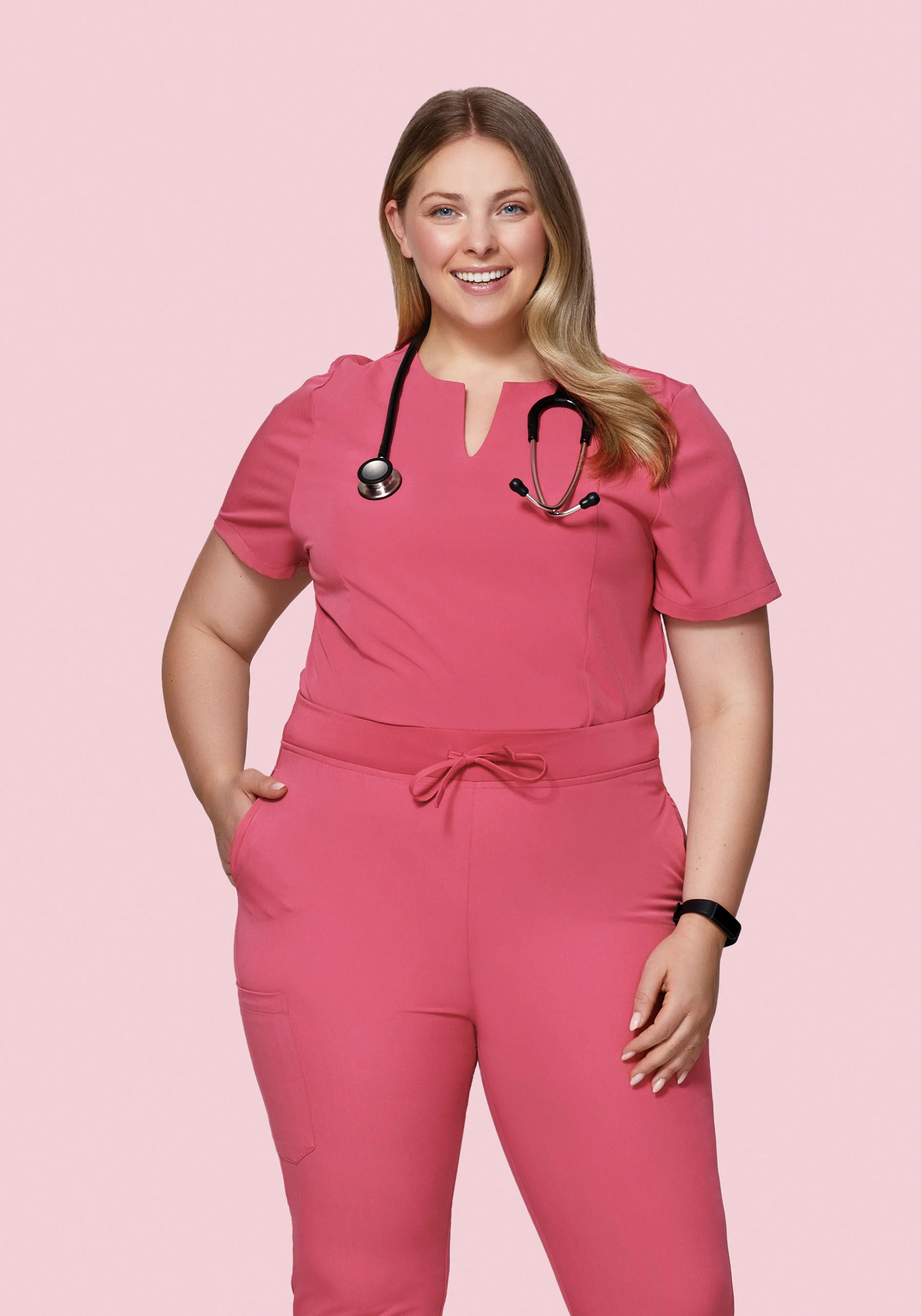 5 Pocket Notch Neck Top Jaipur Pink - Image 4
