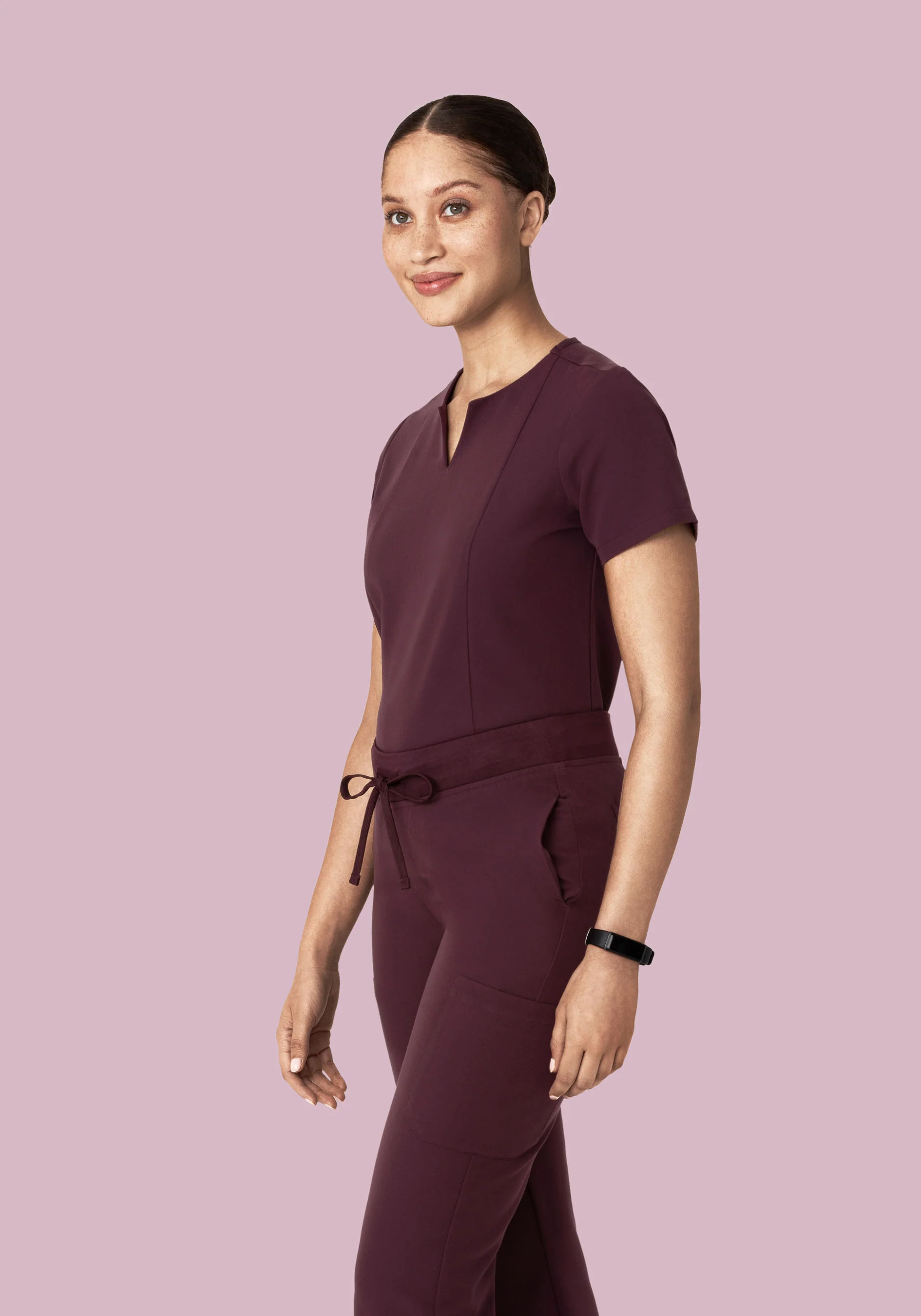 5 Pocket Notch Neck Top Merlot - Image 4