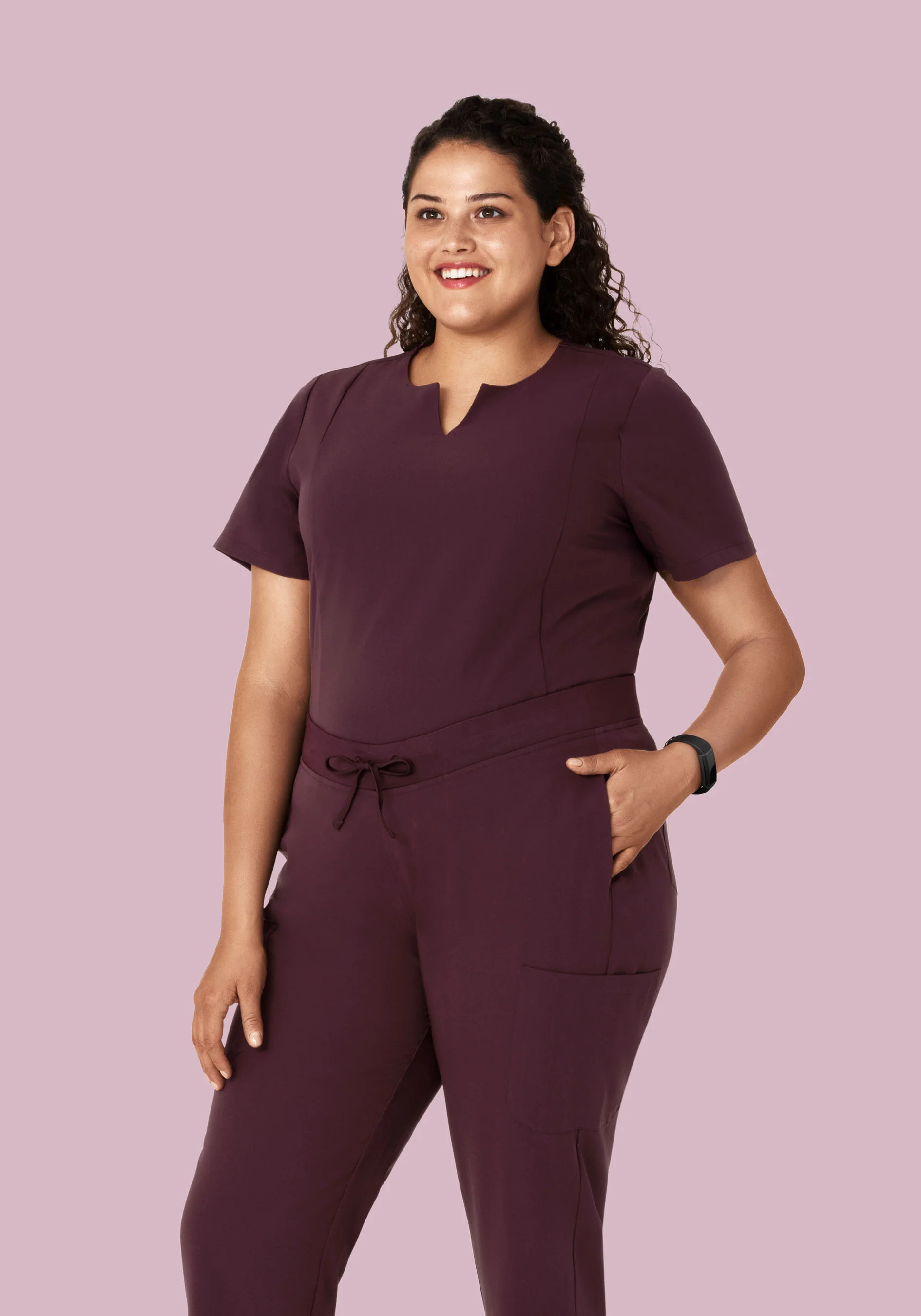 5 Pocket Notch Neck Top Merlot - Image 8