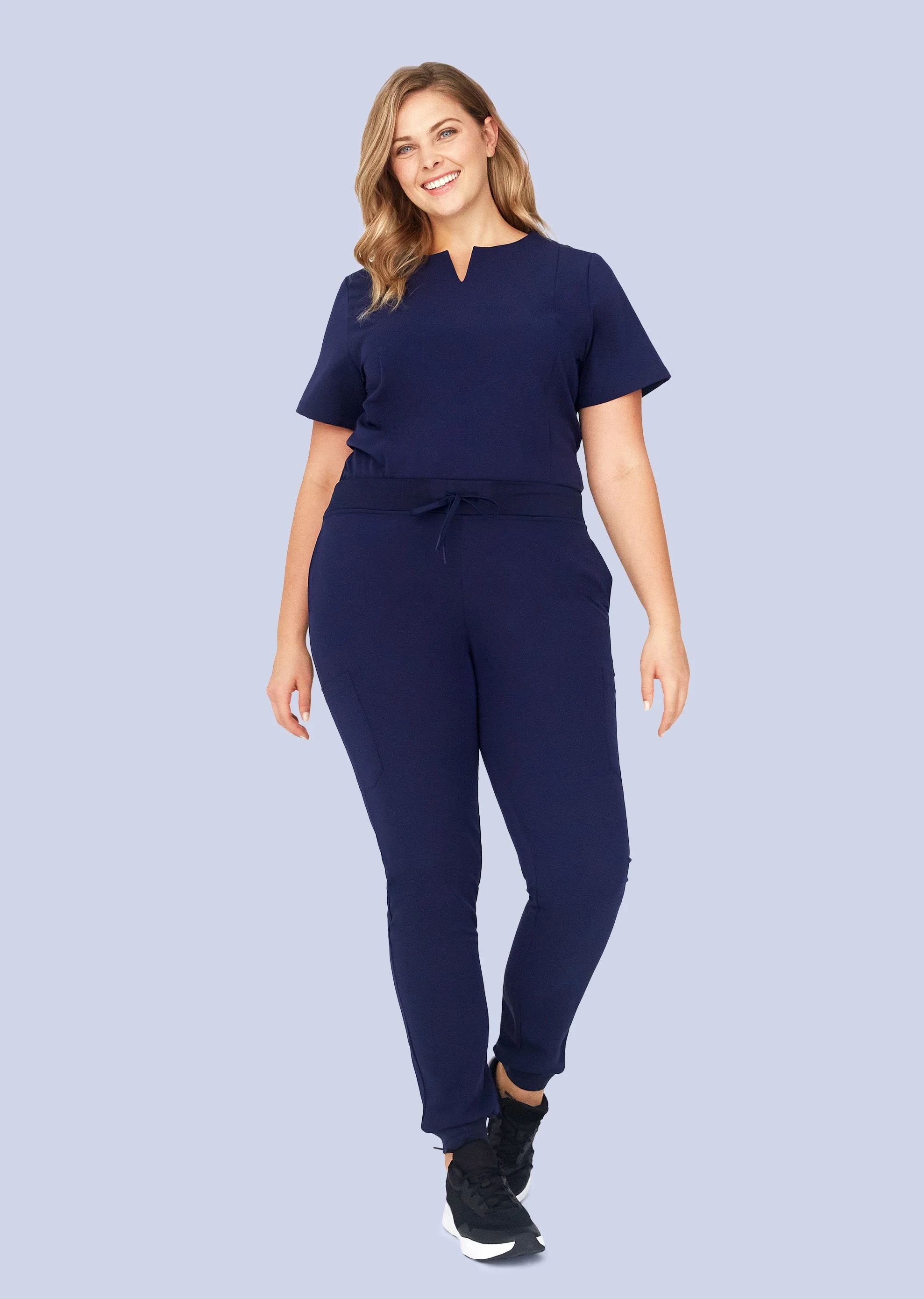 5 Pocket Notch Neck Top Navy - Image 7