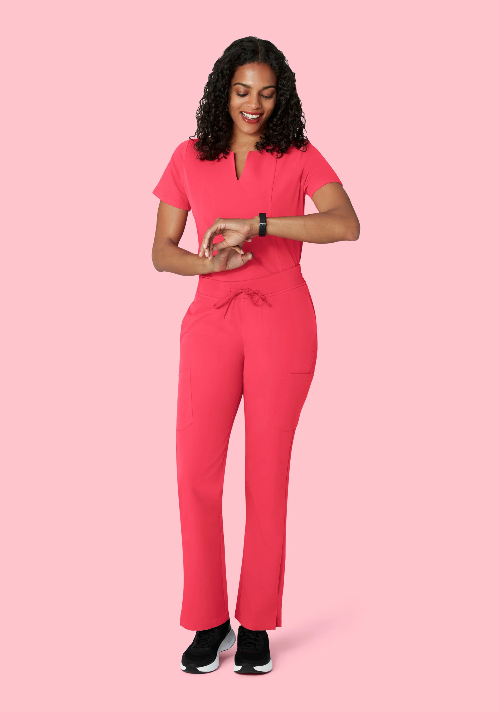 5 Pocket Notch Neck Top Paradise Pink - Image 3