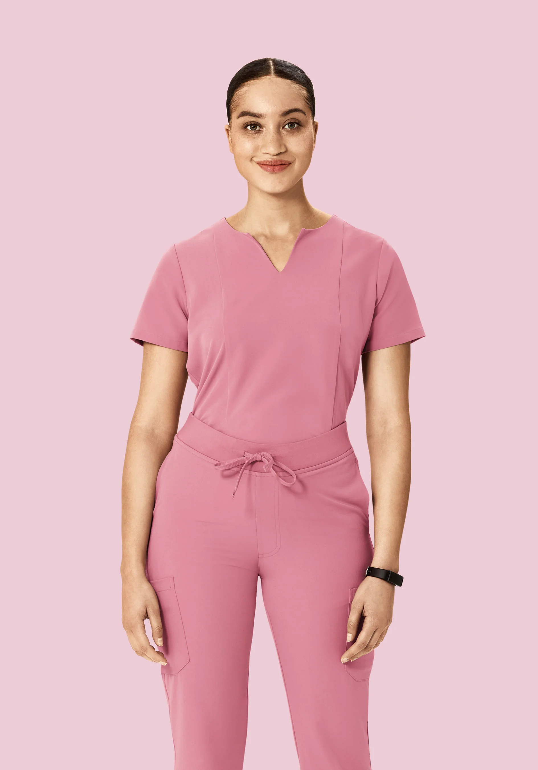 5 Pocket Notch Neck Top Rosé - Image 2