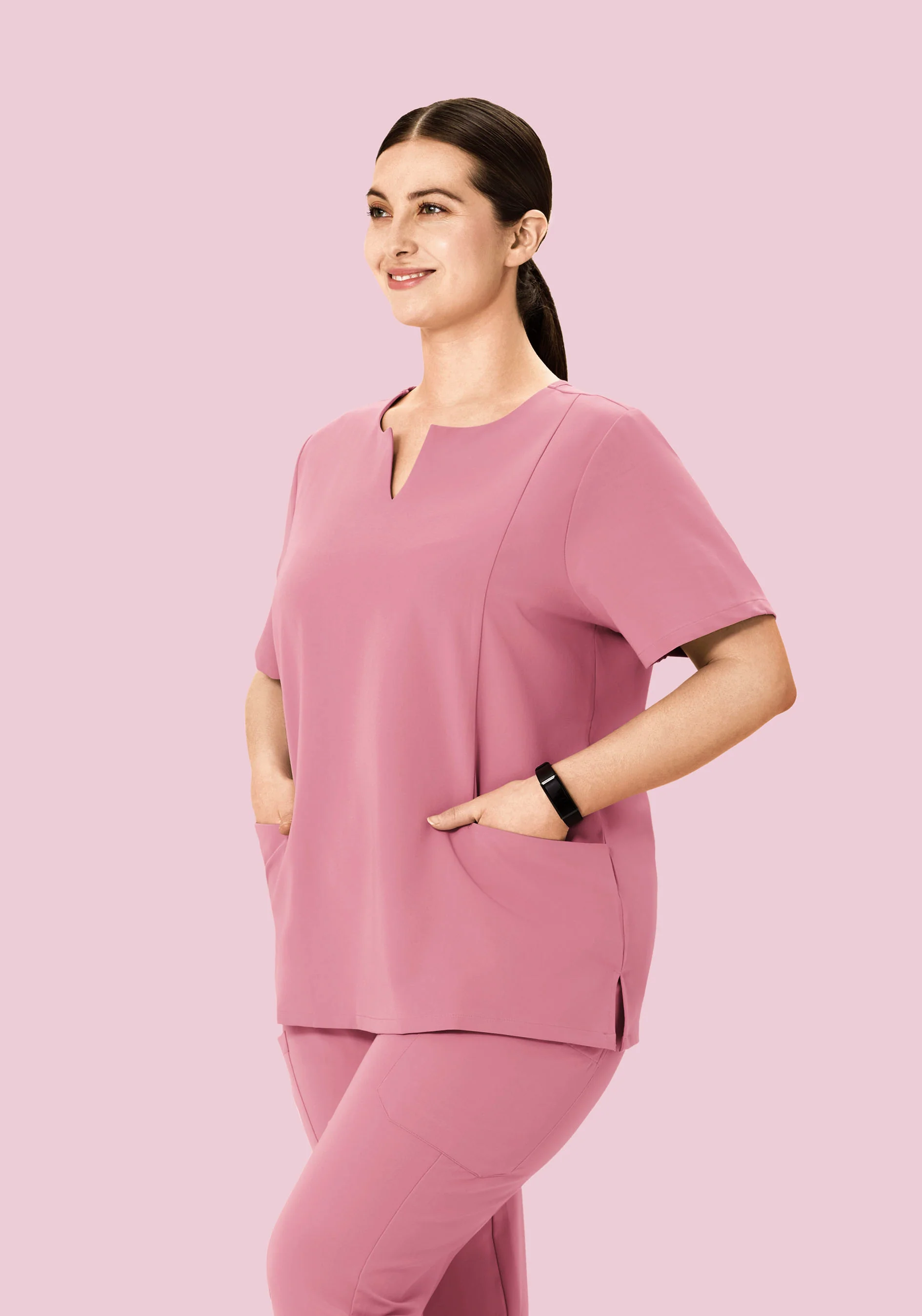 5 Pocket Notch Neck Top Rosé - Image 5