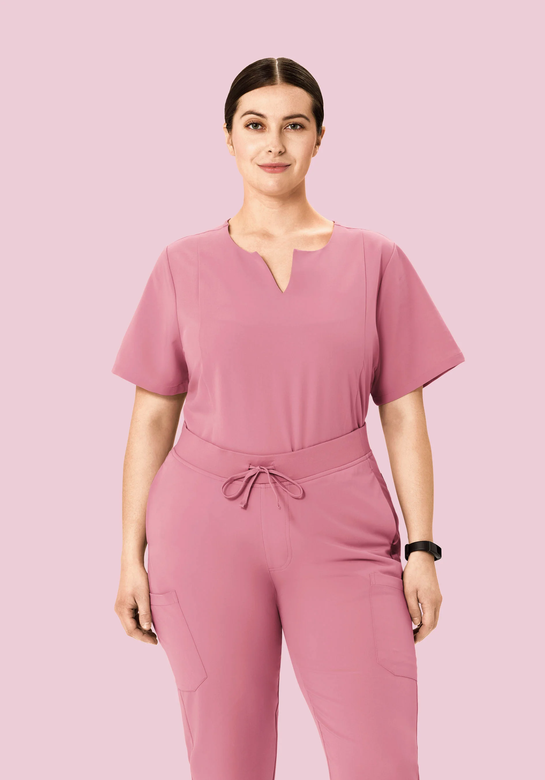 5 Pocket Notch Neck Top Rosé - Image 6