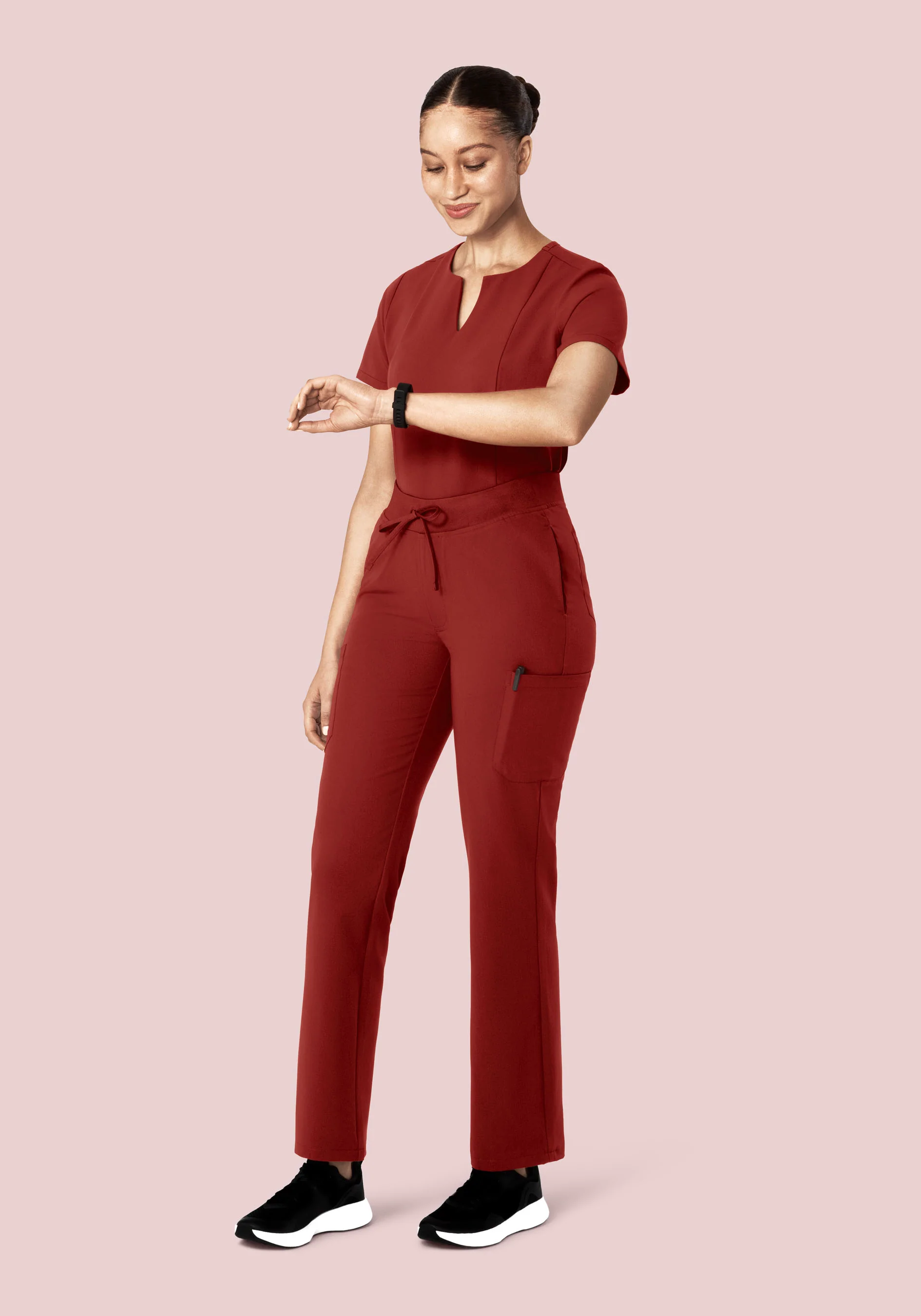 5 Pocket Notch Neck Top Rosewood - Image 10