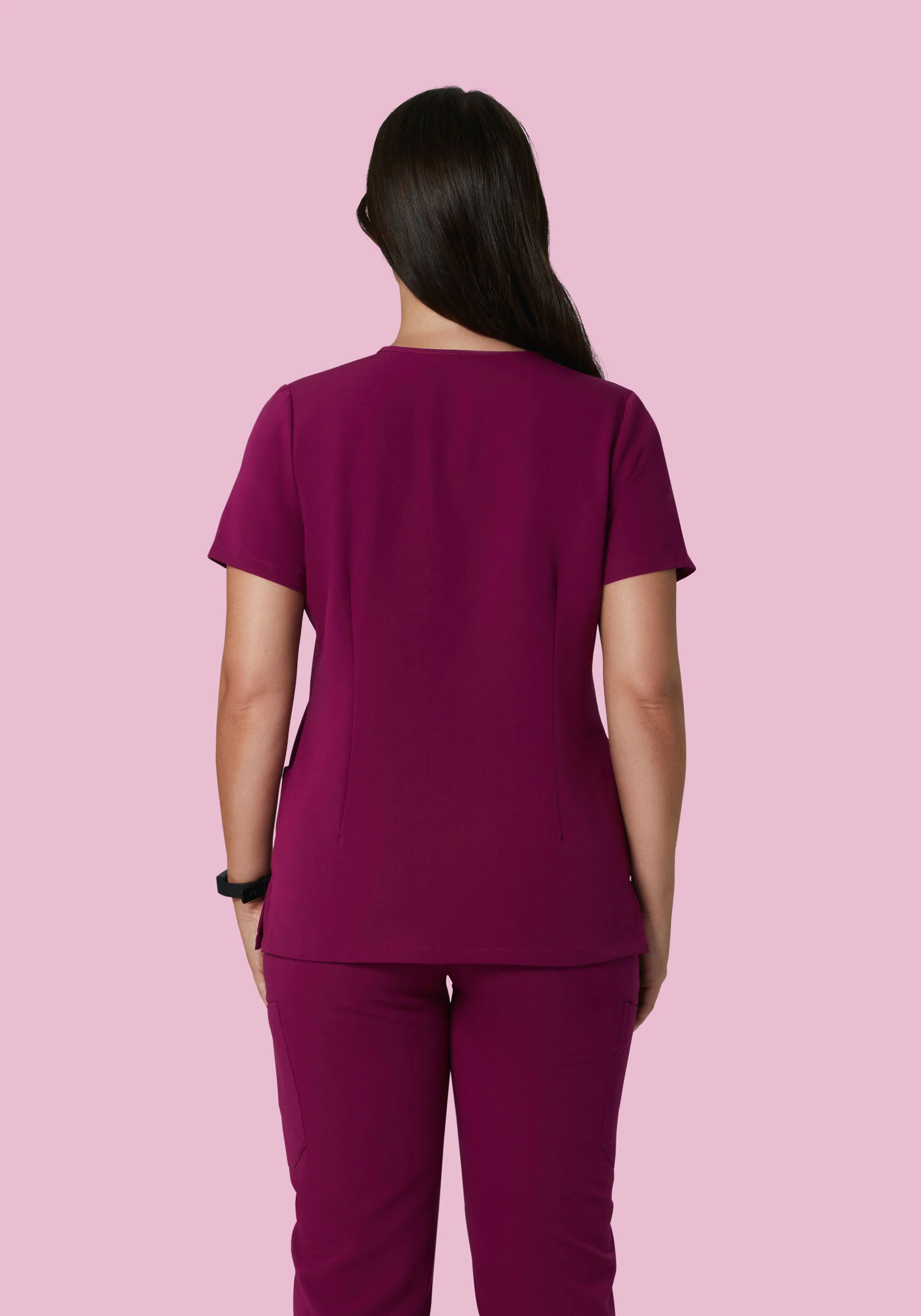 5 Pocket Notch Neck Top Sangria - Image 4