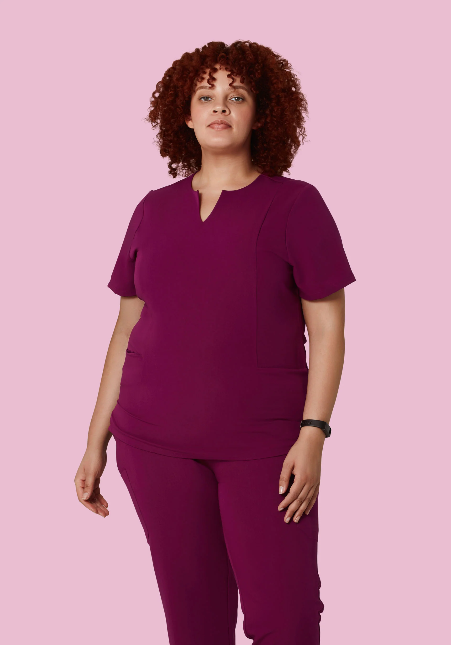 5 Pocket Notch Neck Top Sangria - Image 5