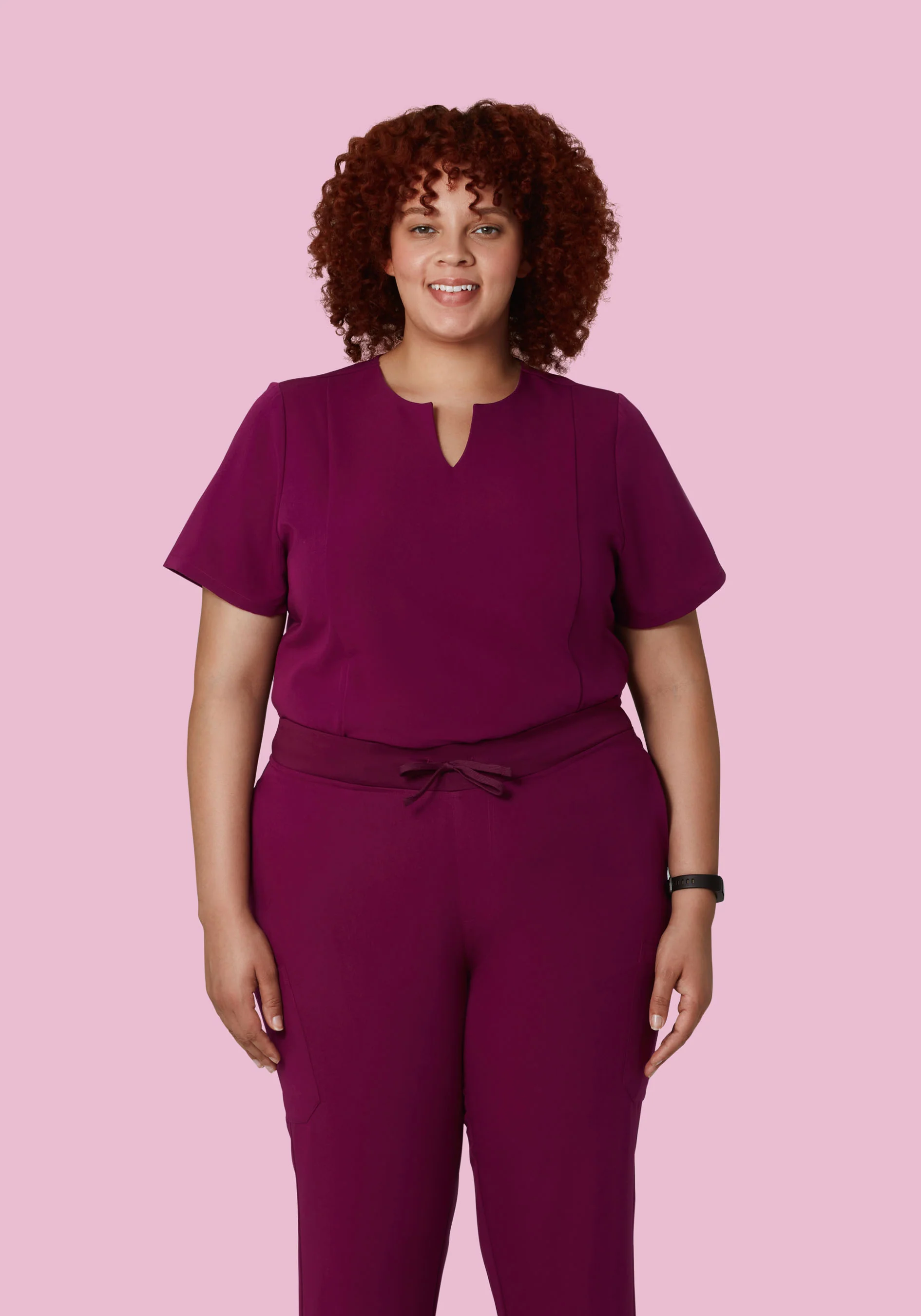 5 Pocket Notch Neck Top Sangria - Image 6