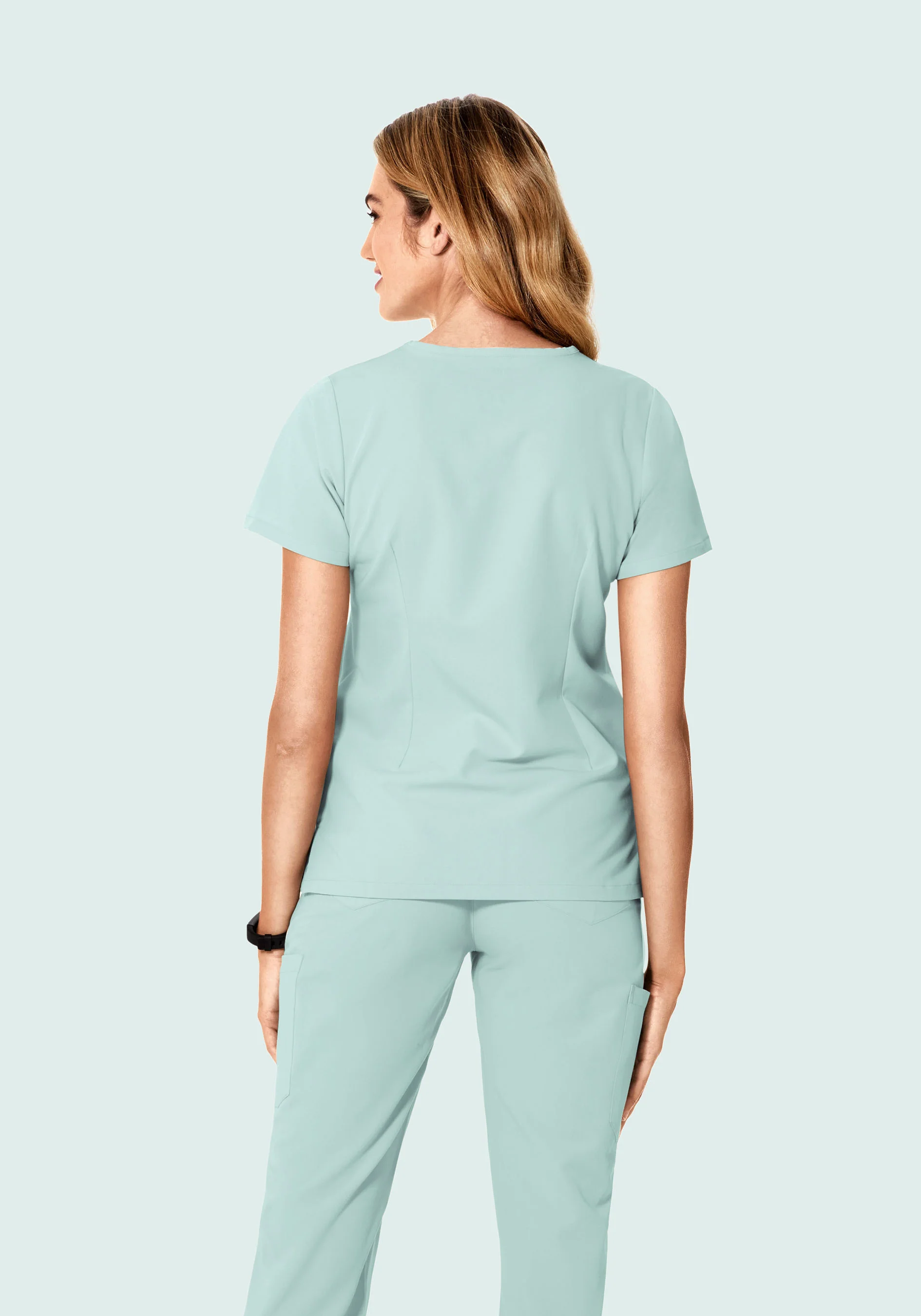 5 Pocket Notch Neck Top Sterling Blue - Image 4