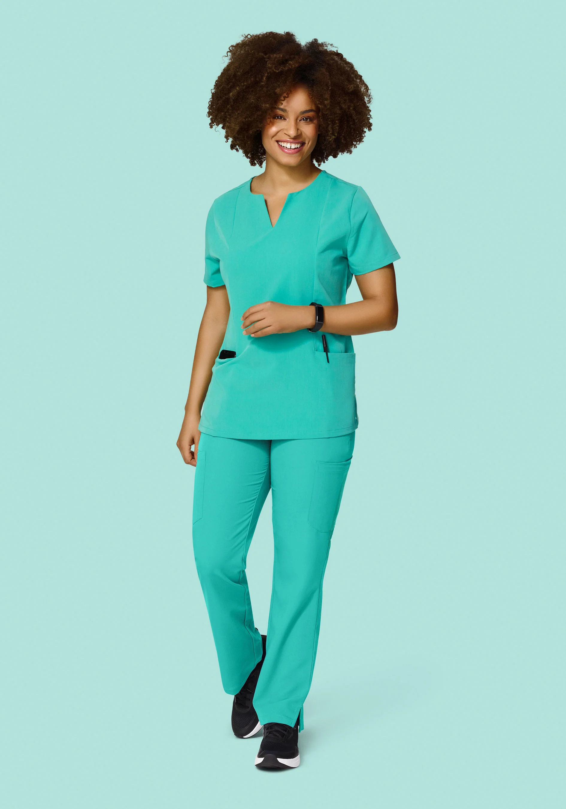 5 Pocket Notch Neck Top Surgical Green - Image 2
