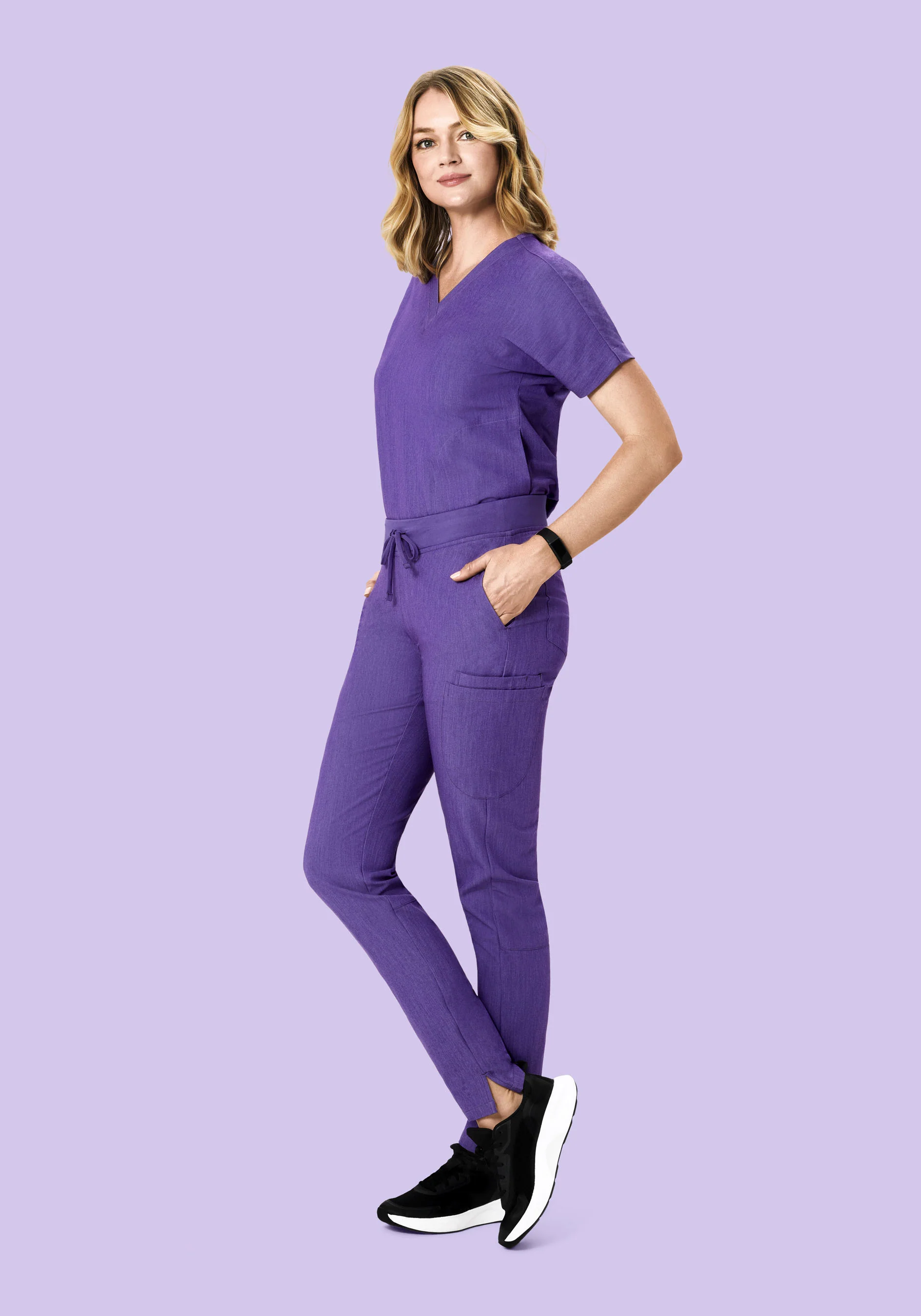 6 Pocket Slim Pants Heather Grape - Image 2