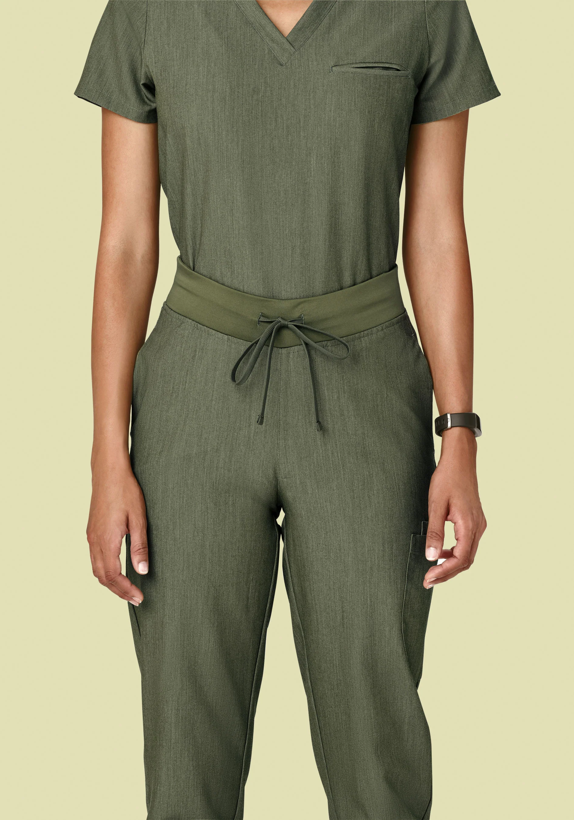 6 Pocket Slim Pants Heather Olive - Image 3