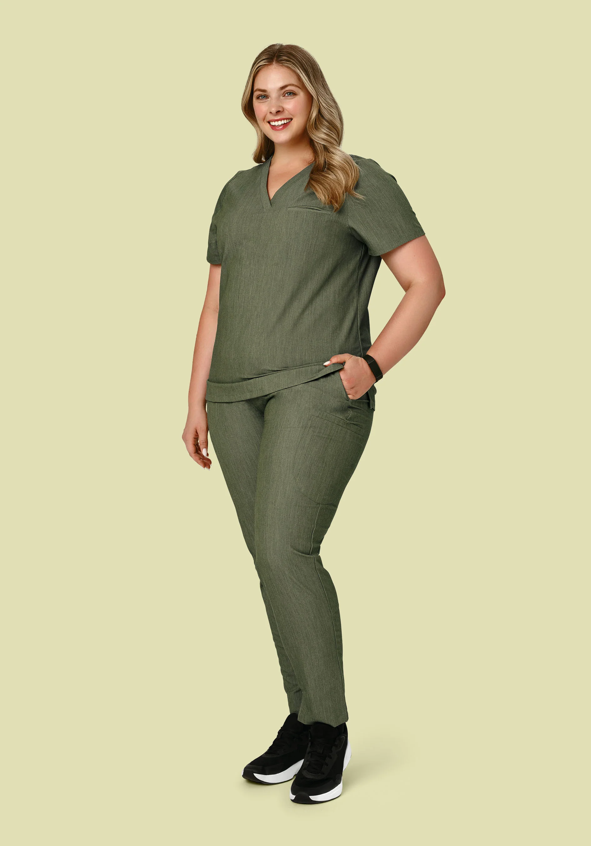 6 Pocket Slim Pants Heather Olive - Image 8