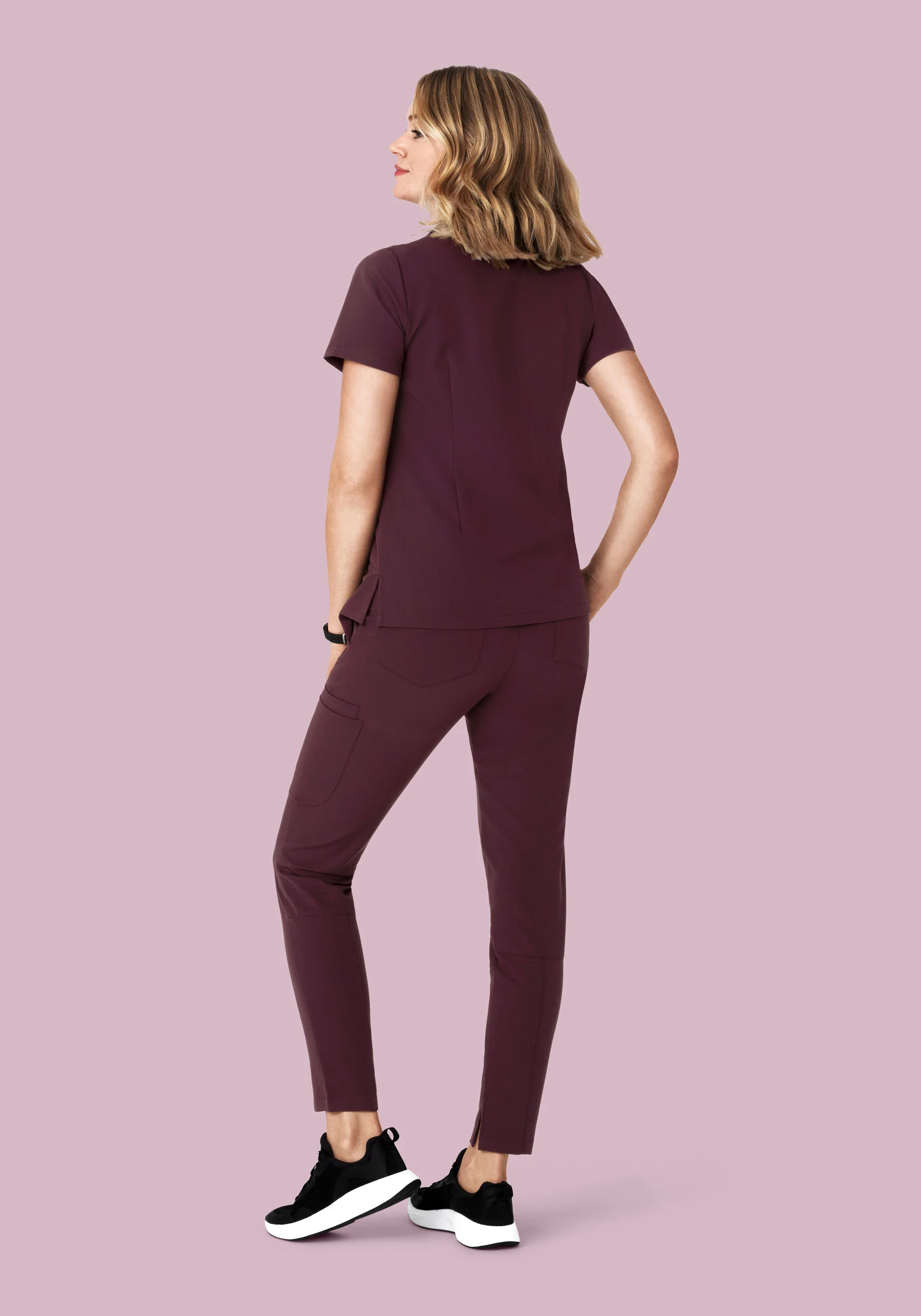 6 Pocket Slim Pants Merlot - Image 4