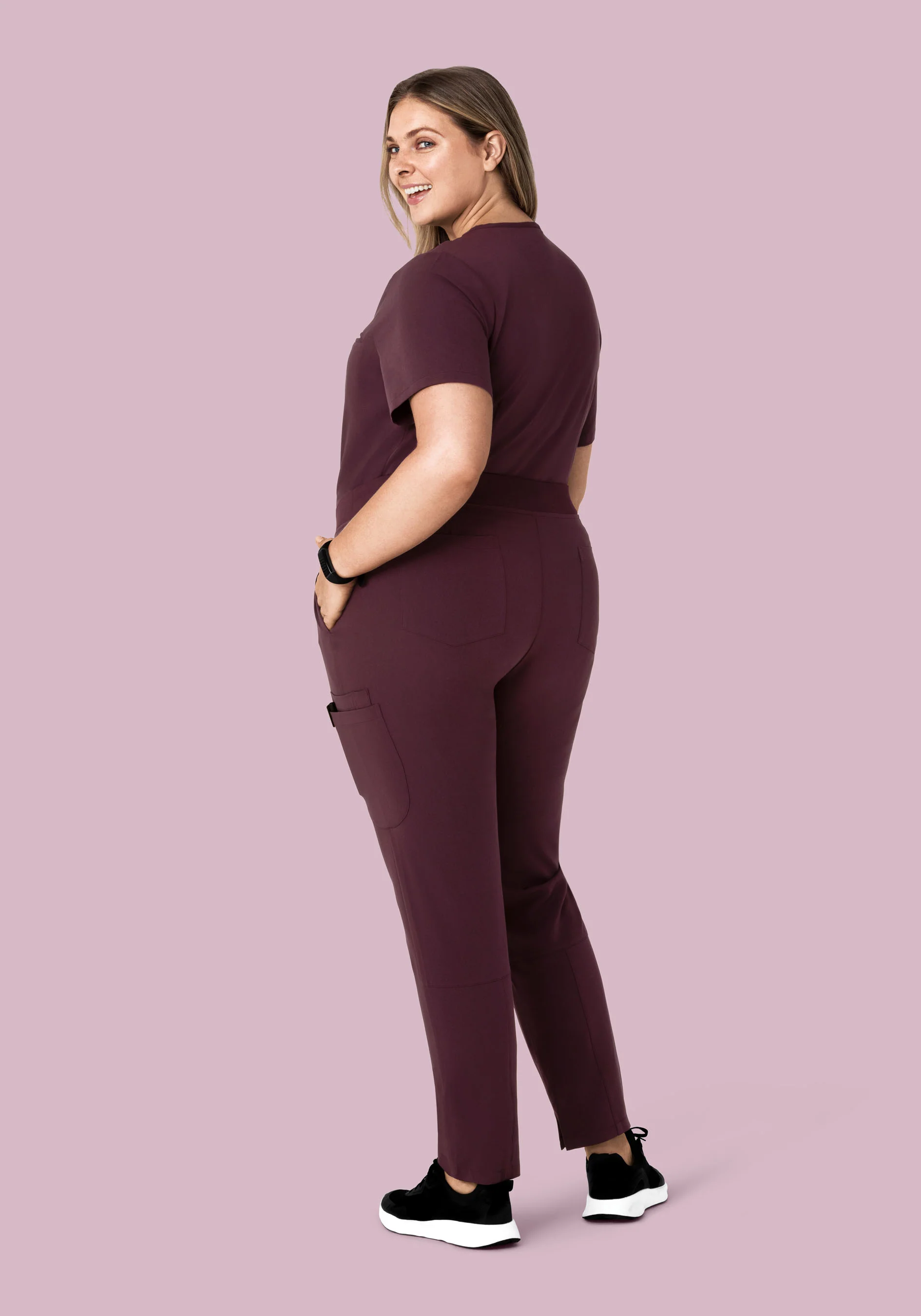 6 Pocket Slim Pants Merlot - Image 8