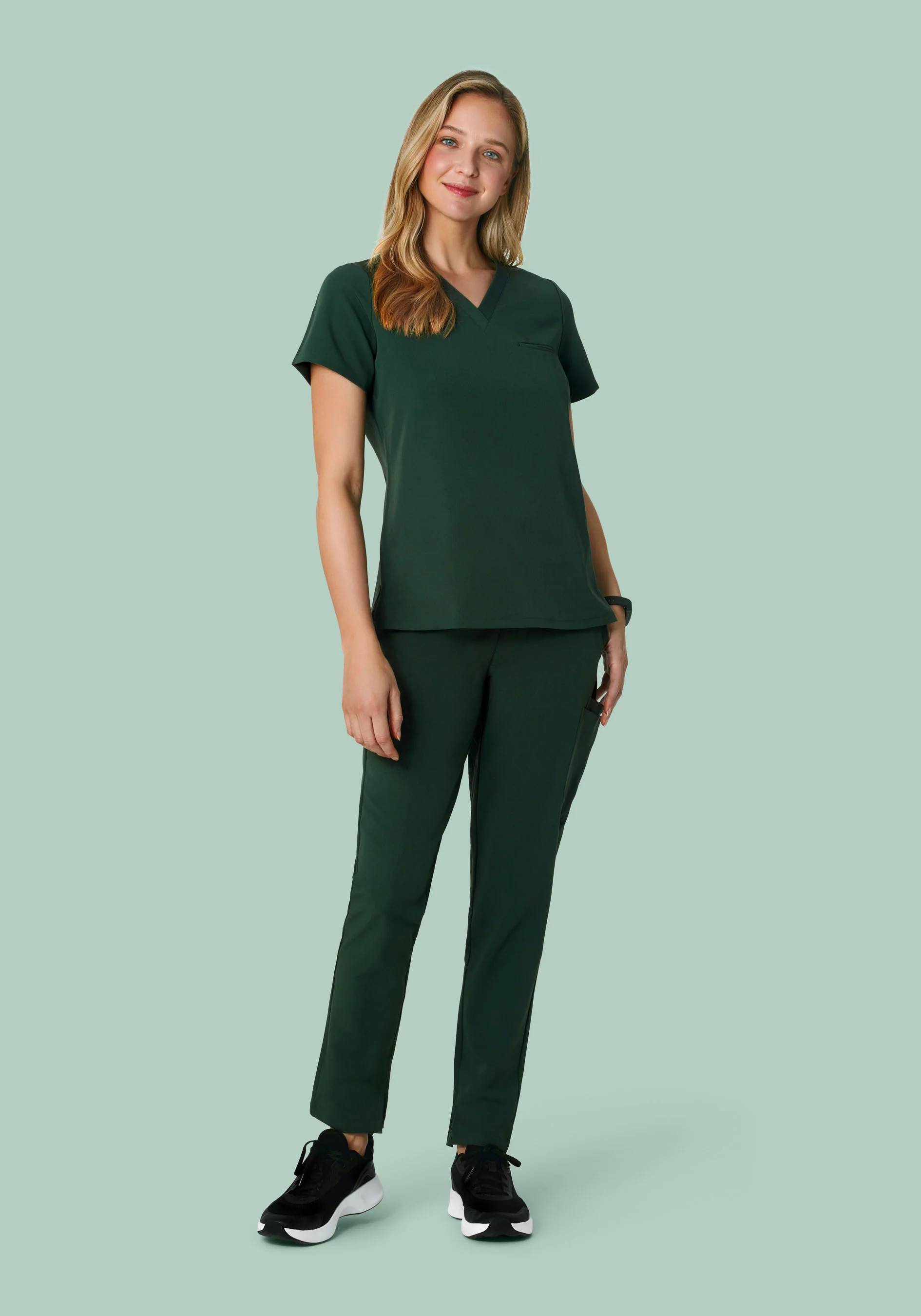 6 Pocket Slim Pants Midnight Green - Image 3