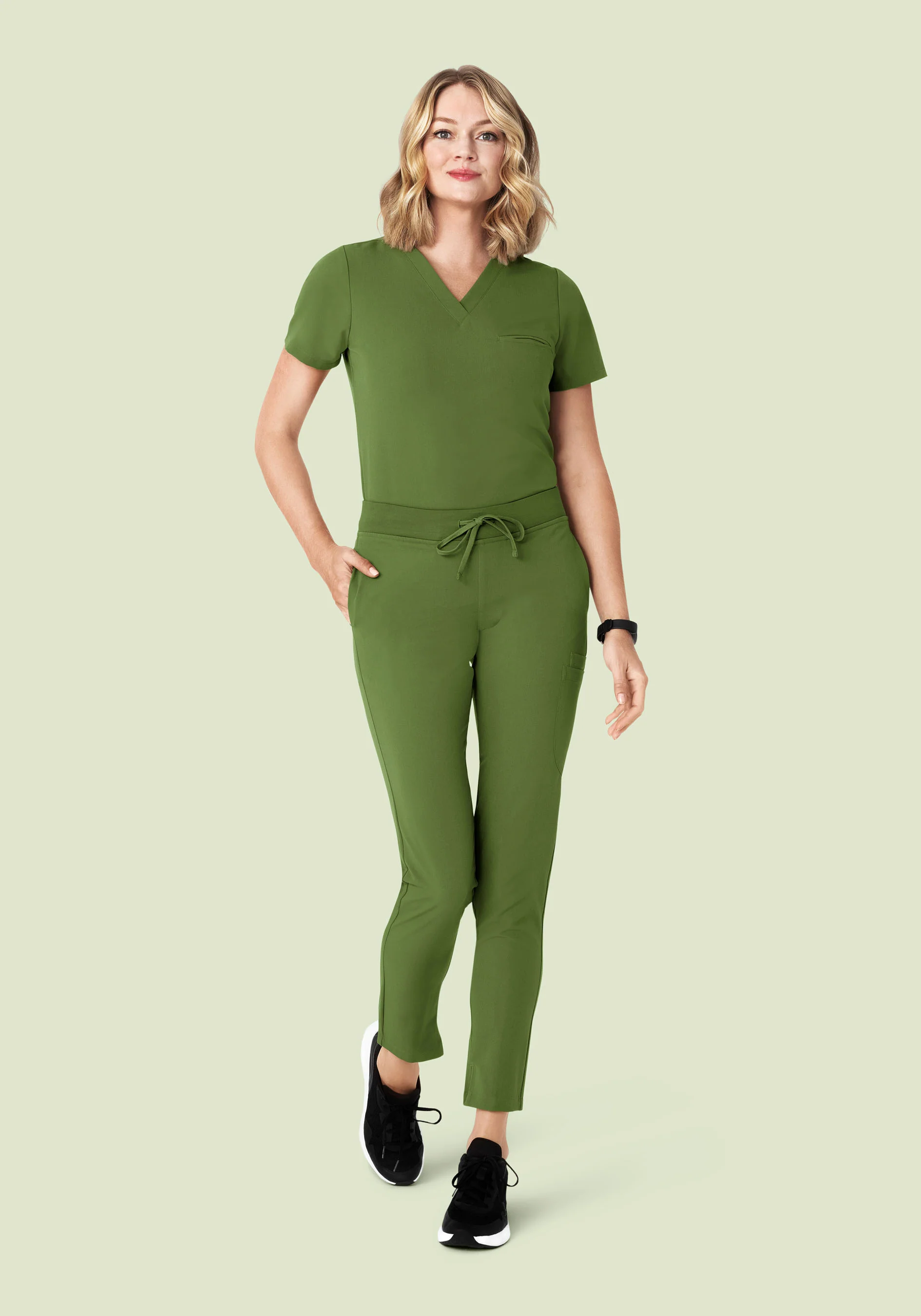 6 Pocket Slim Pants Moss - Image 2