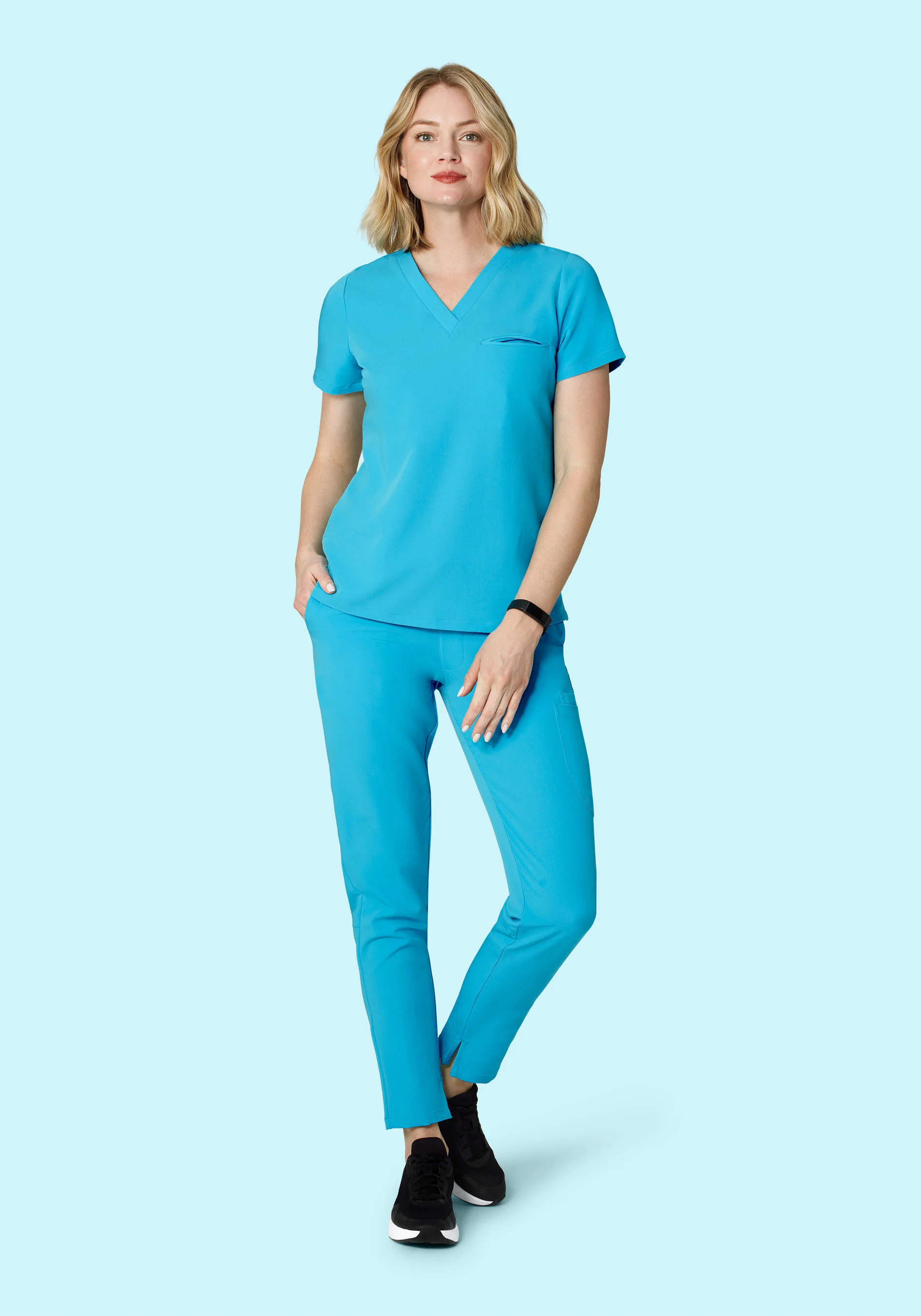 6 Pocket Slim Pants Pacific Blue - Image 3