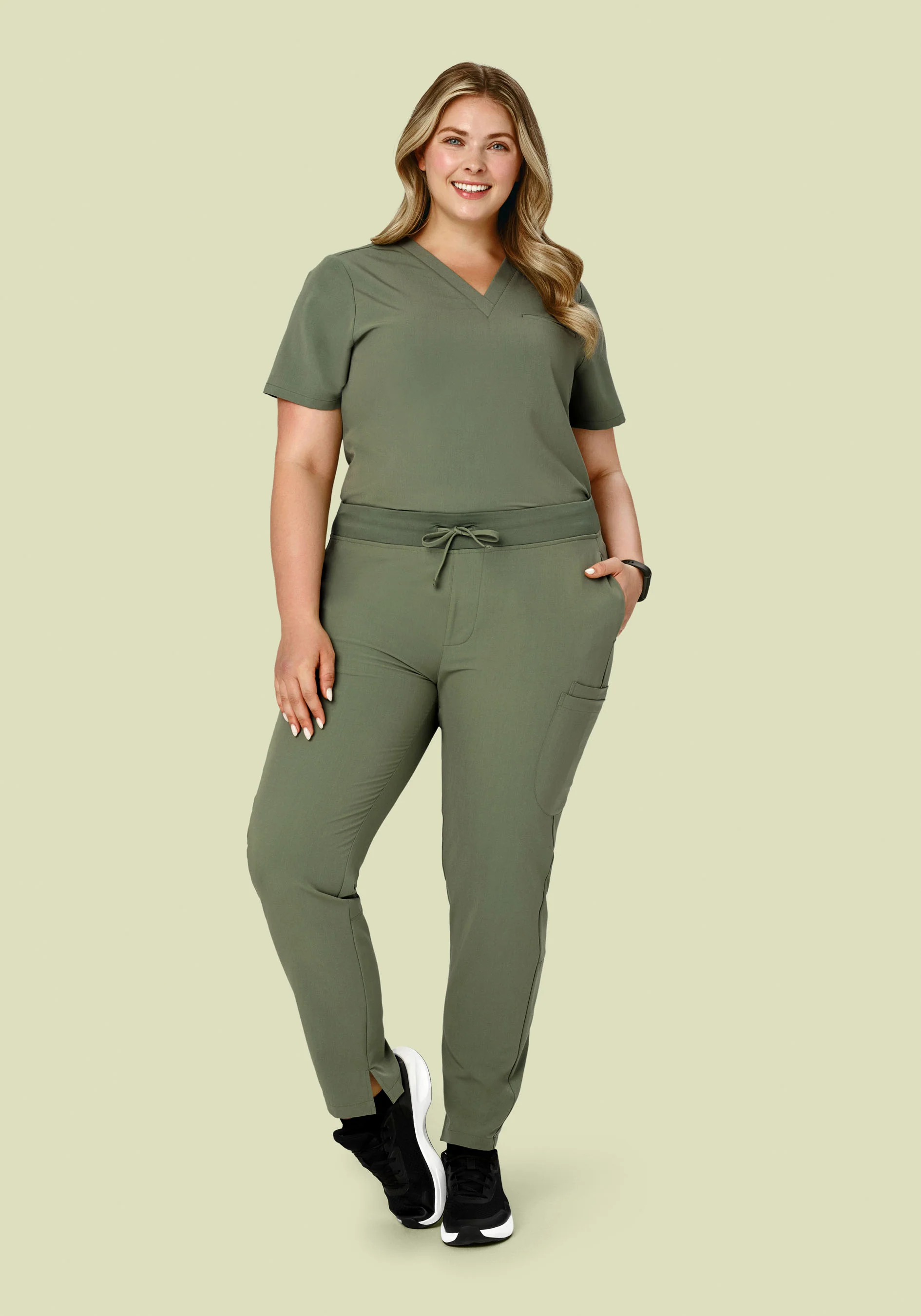 6 Pocket Slim Pants Sage - Image 2