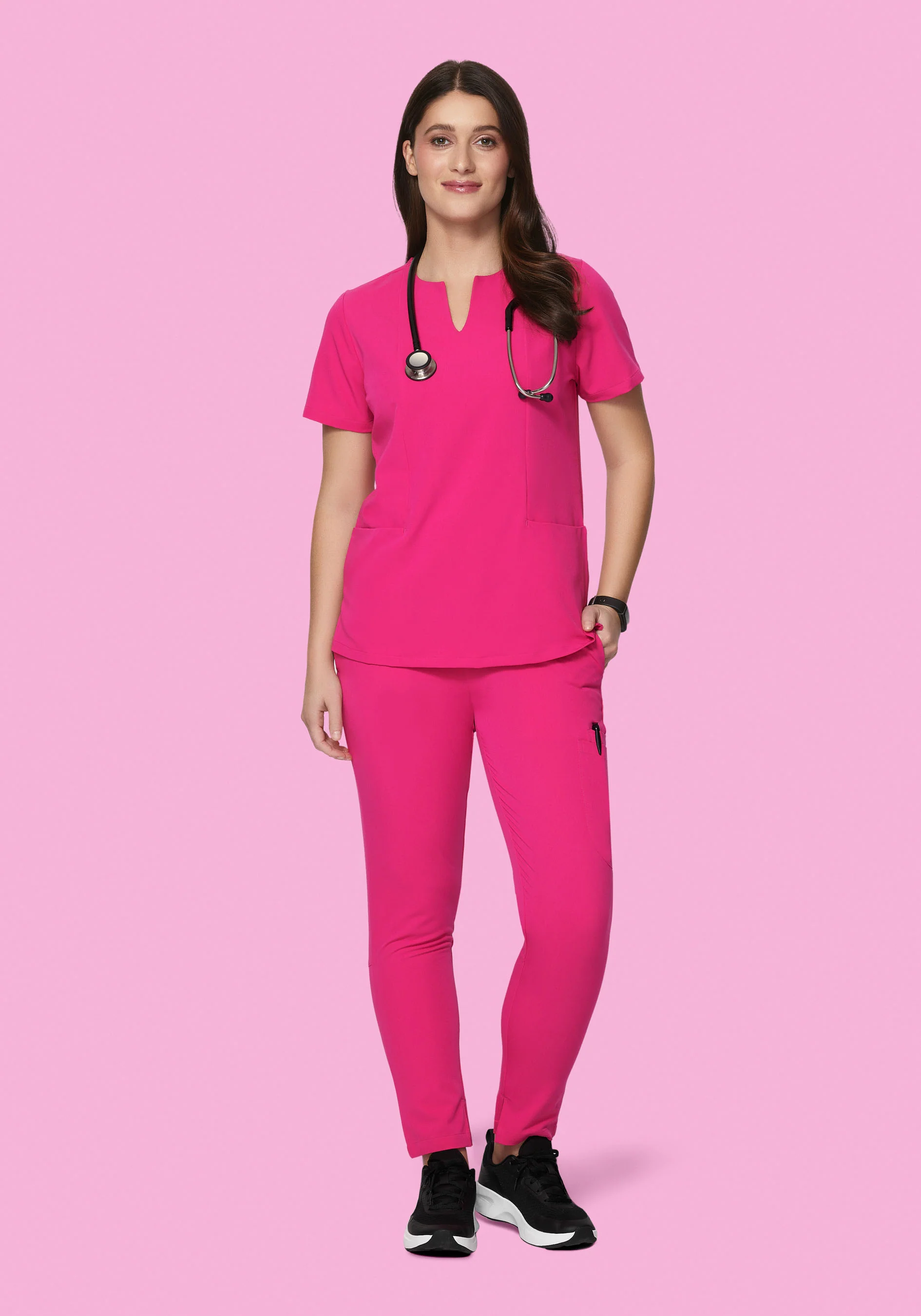 6 Pocket Slim Pants Shocking Pink - Image 4