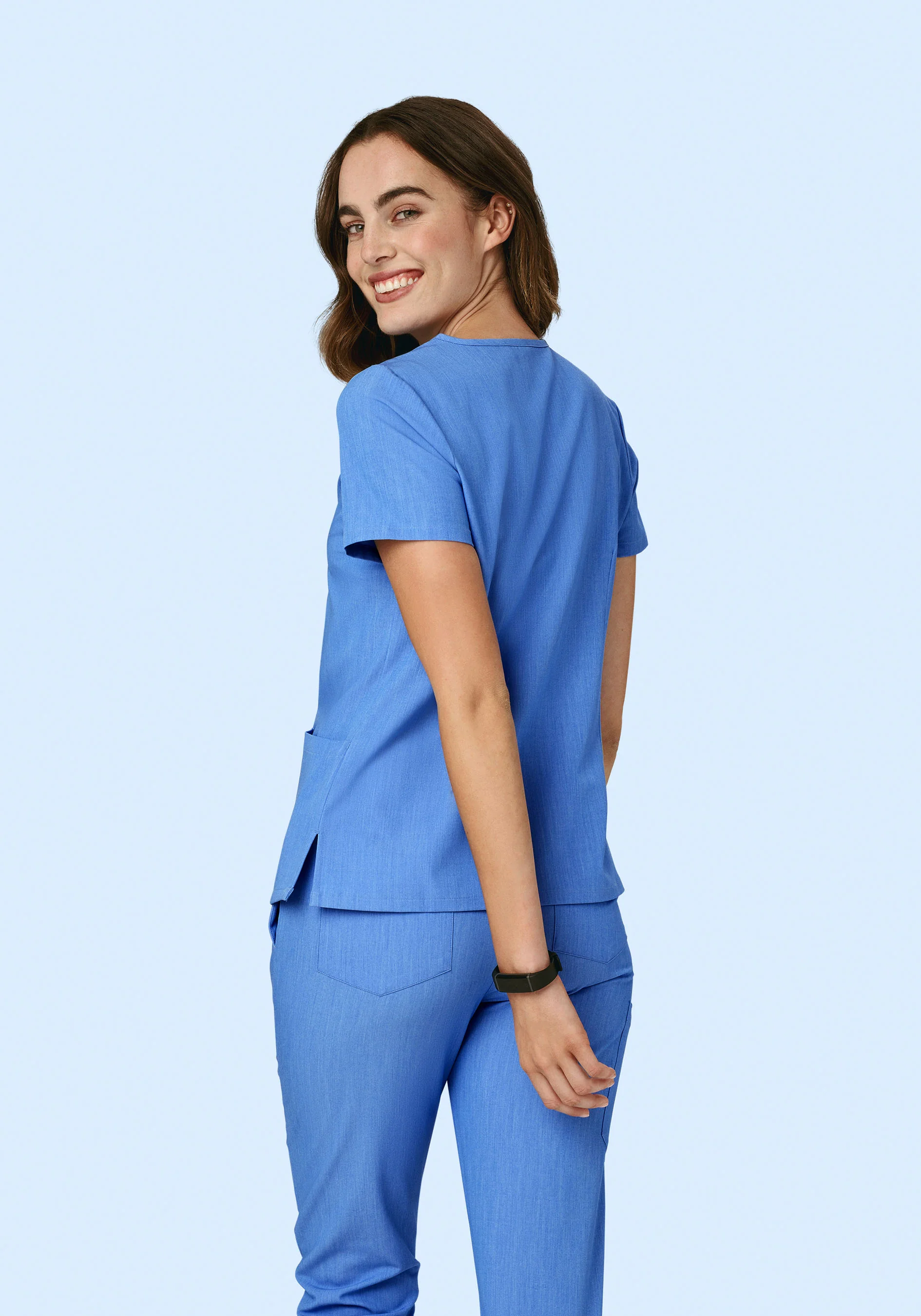6 Pocket Top Heather Blue - Image 3