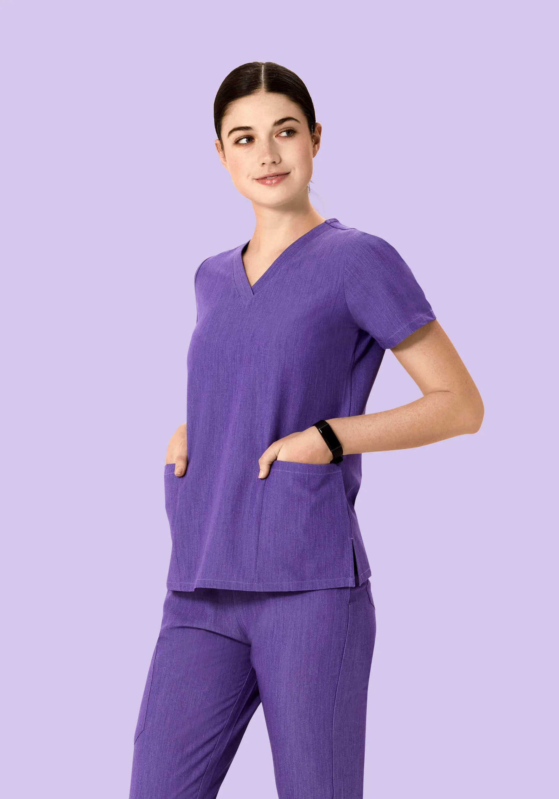 6 Pocket Top Heather Grape