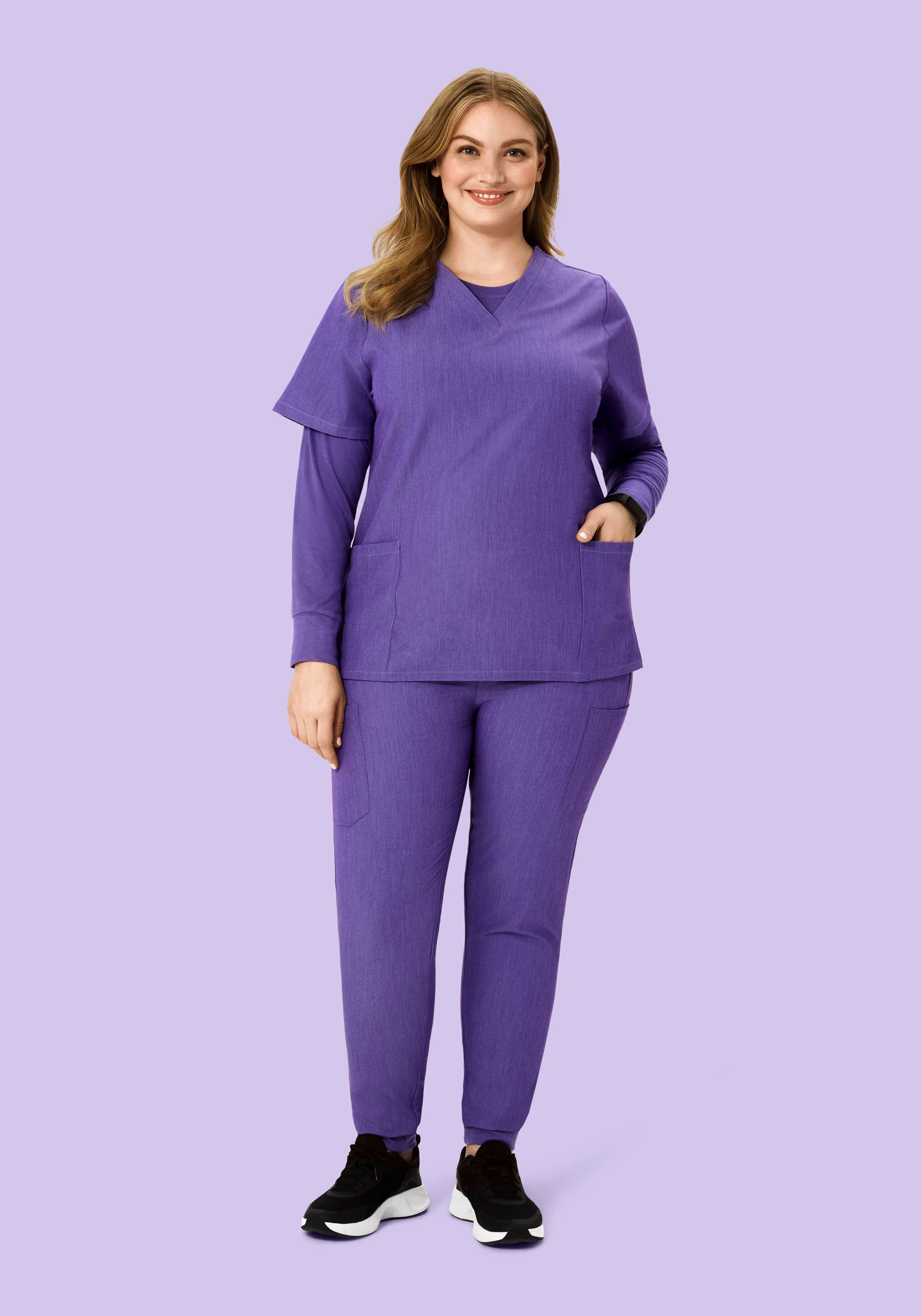 6 Pocket Top Heather Grape - Image 7