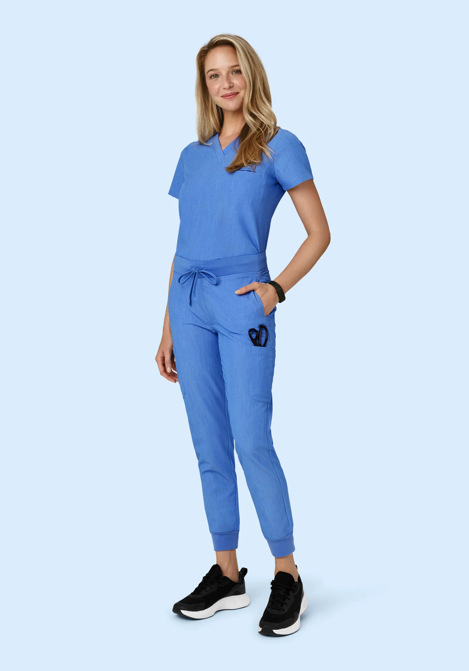 9 Pocket Joggers Heather Blue - Image 2