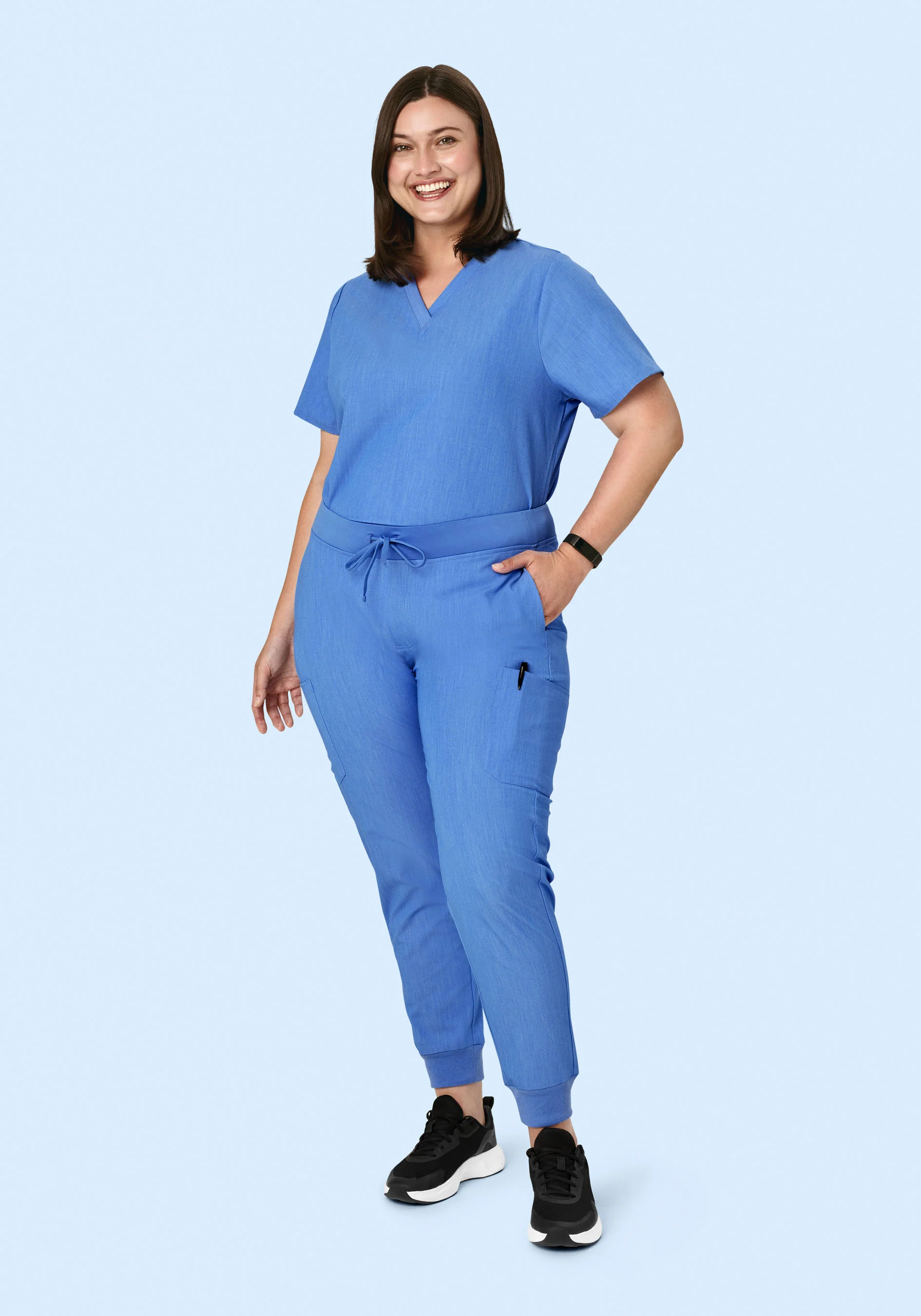 9 Pocket Joggers Heather Blue - Image 7