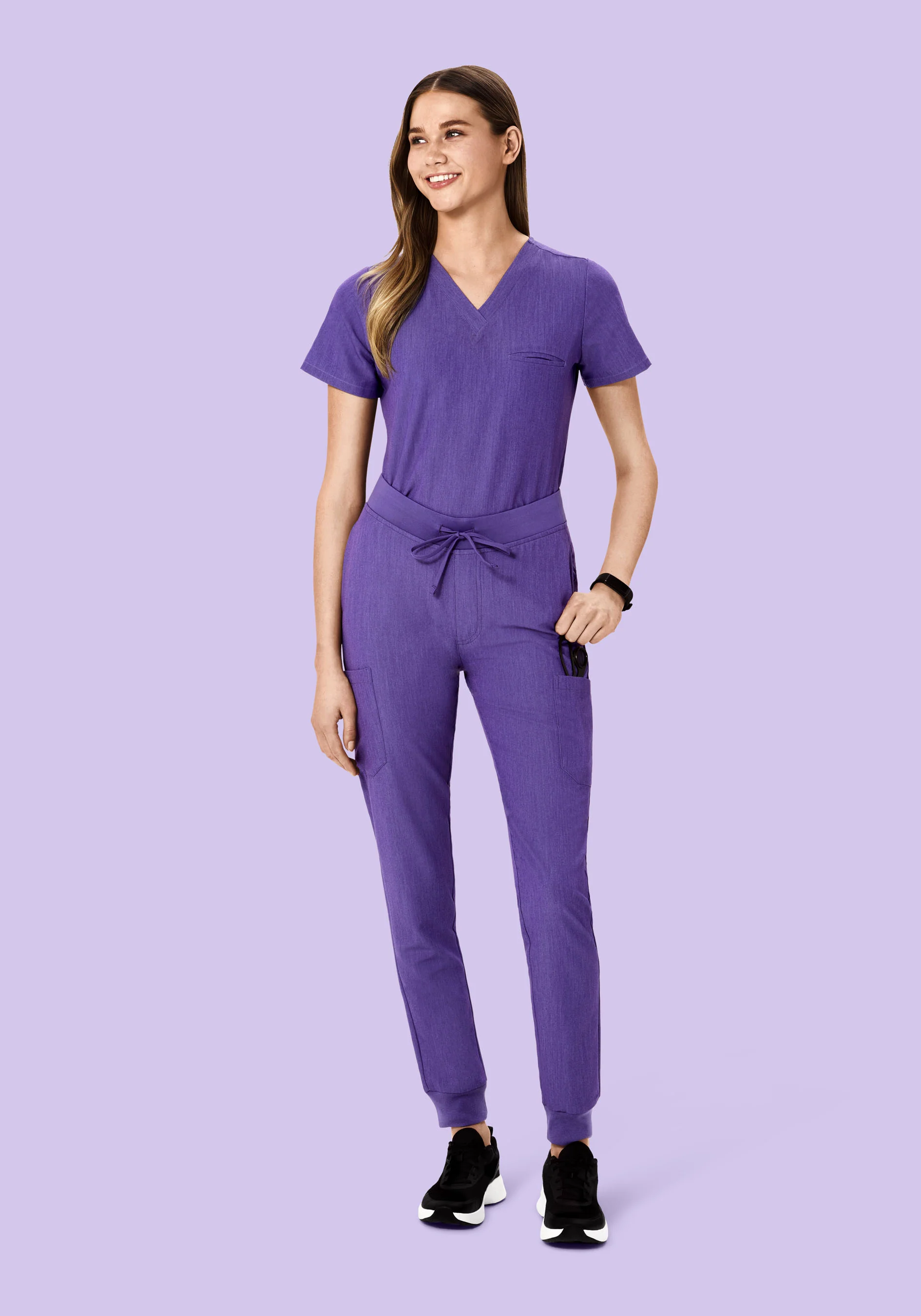 9 Pocket Joggers Heather Grape - Image 2