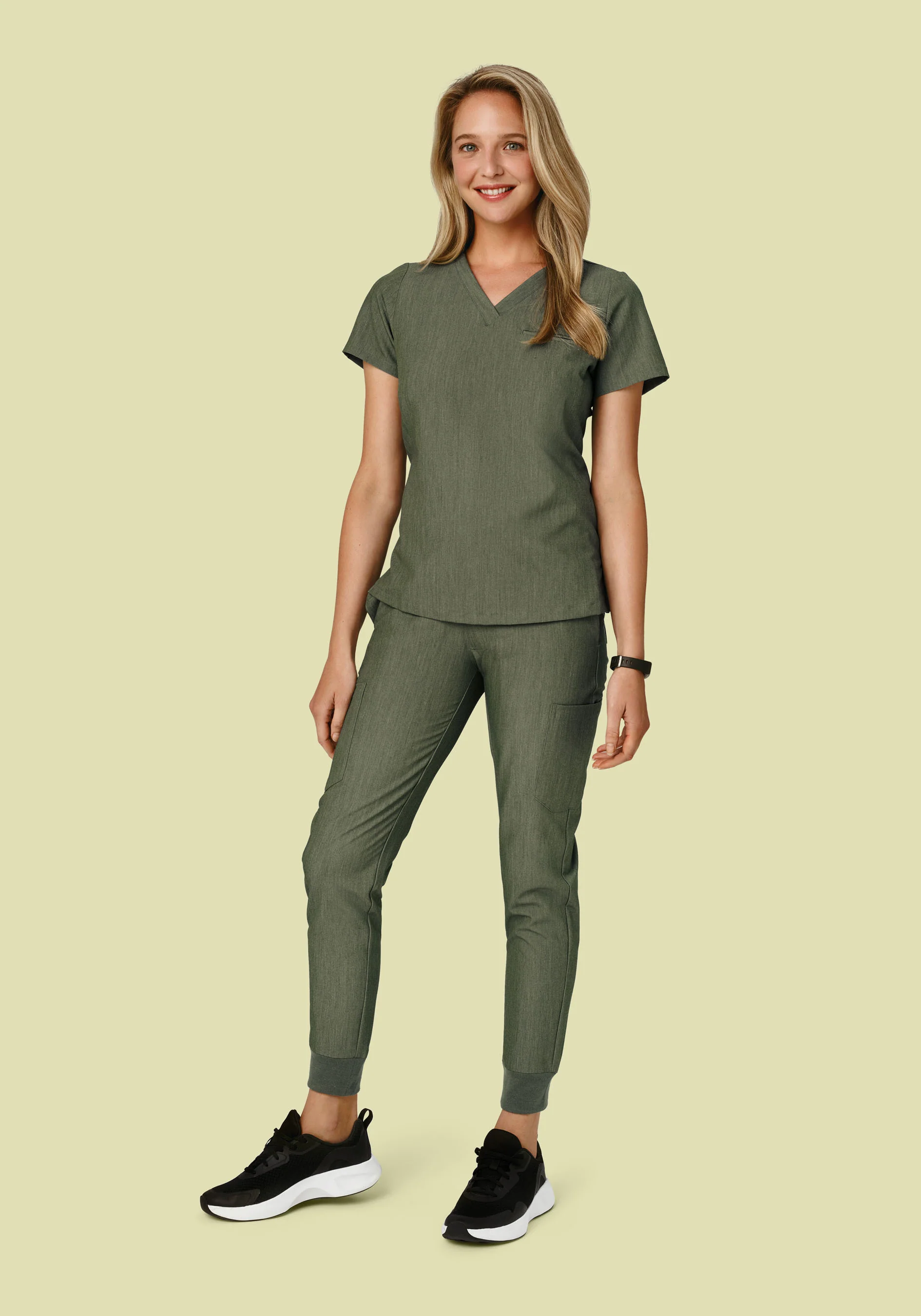 9 Pocket Joggers Heather Olive - Image 4