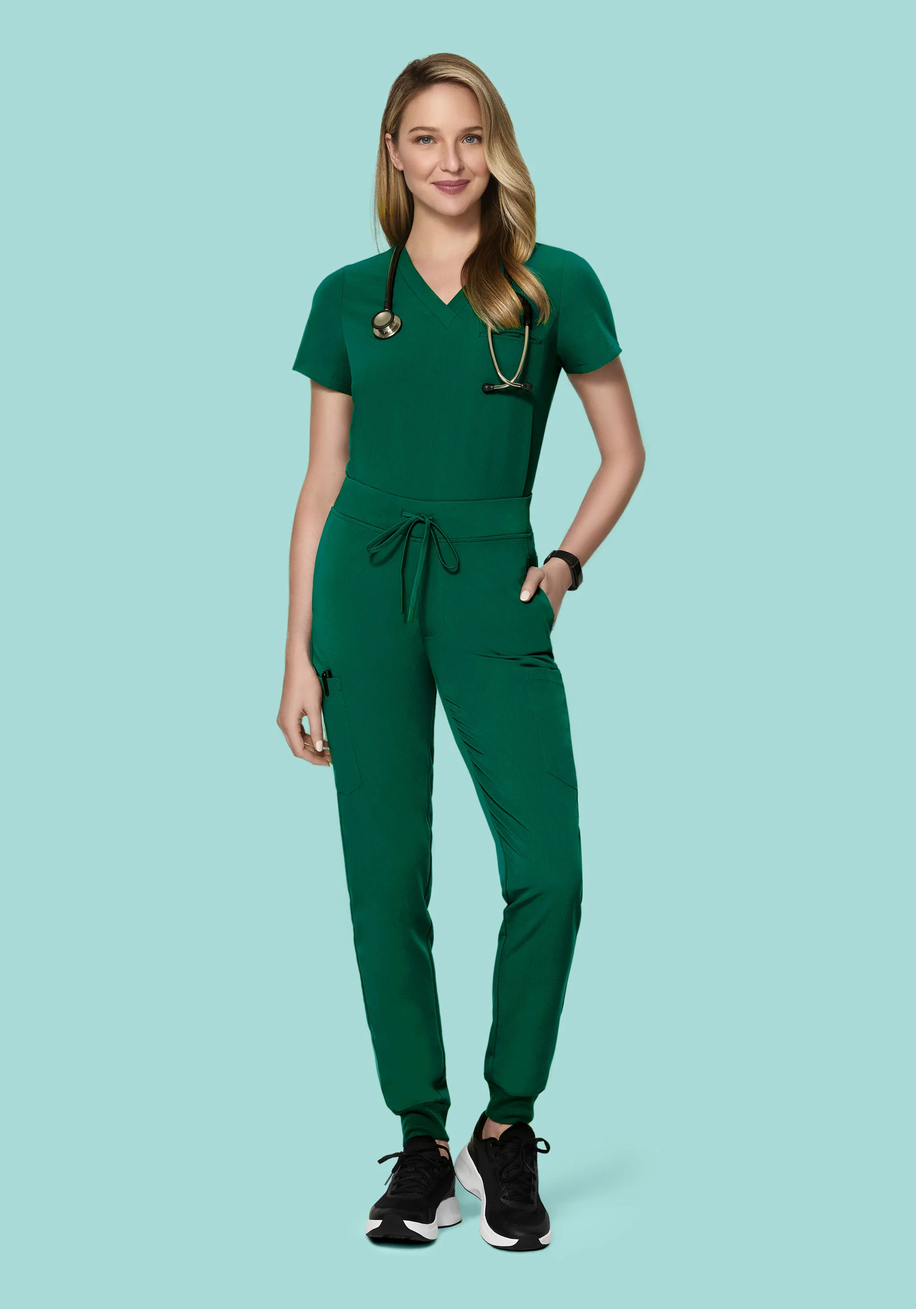 9 Pocket Joggers Hunter Green - Image 2