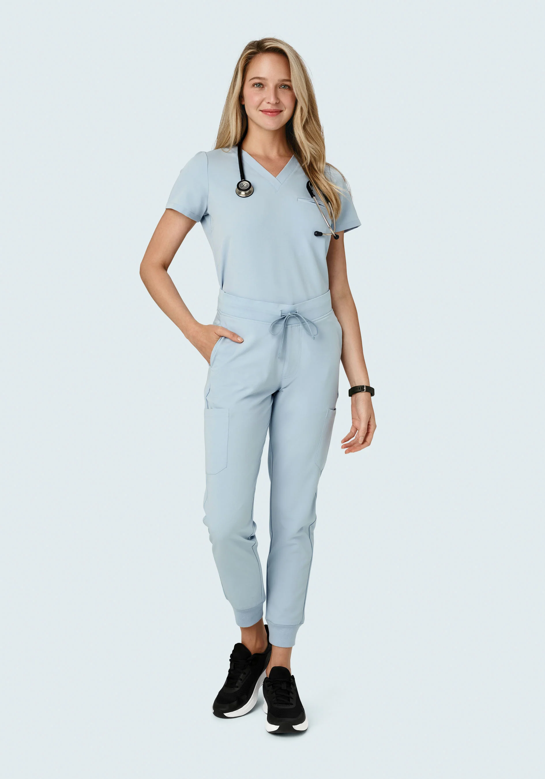 9 Pocket Joggers Powder Blue - Image 4
