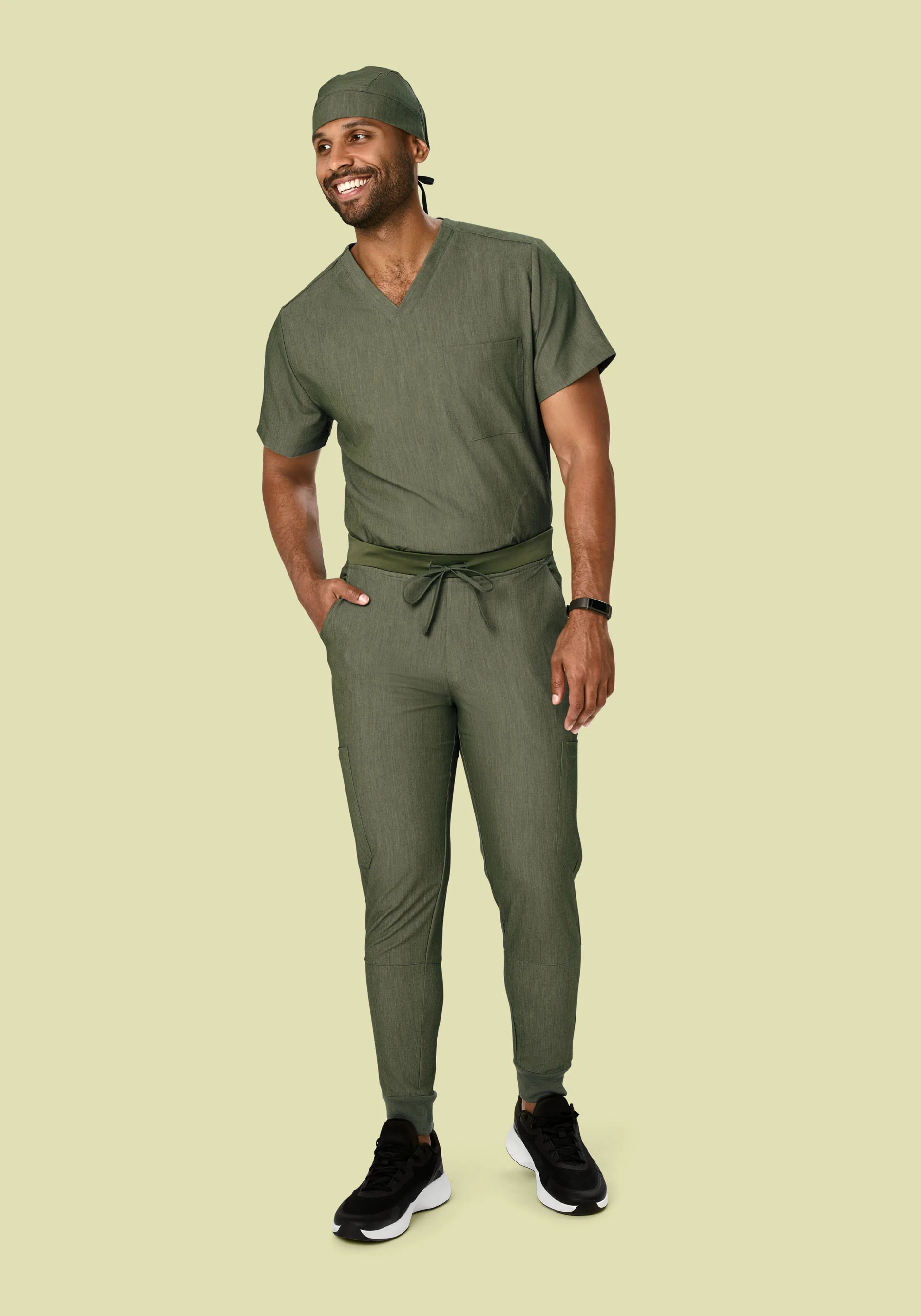 Contemporary Scrub Cap Heather Olive - Image 3
